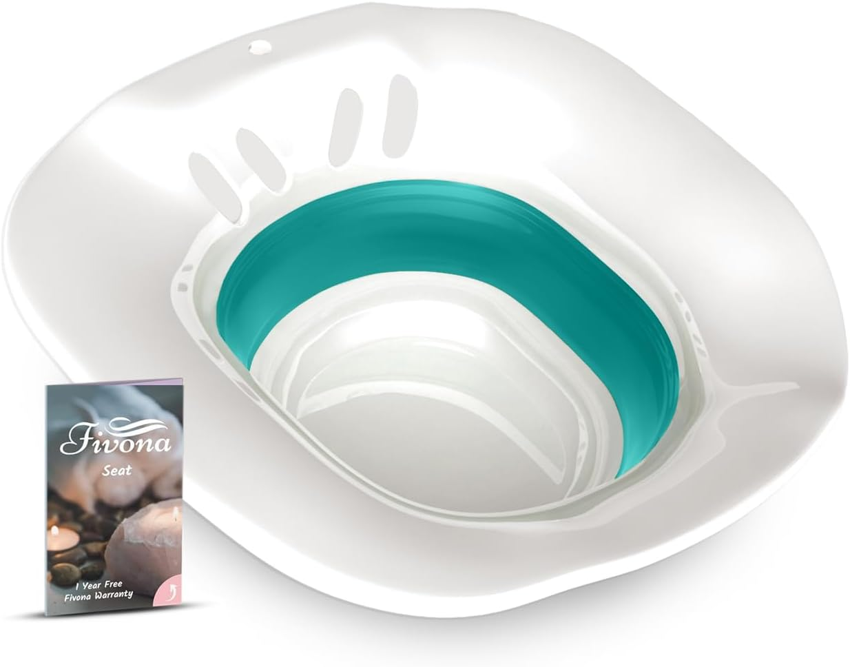 Fivona Expandable Sitz Bath Seat for Soak and Steam - Postpartum Essentials Care and Hemorrhoid Treatment - Unisex and Universal Fit over the Toilet Yoni Steaming Bowl - At-Home Soothing Relief Device image number 1