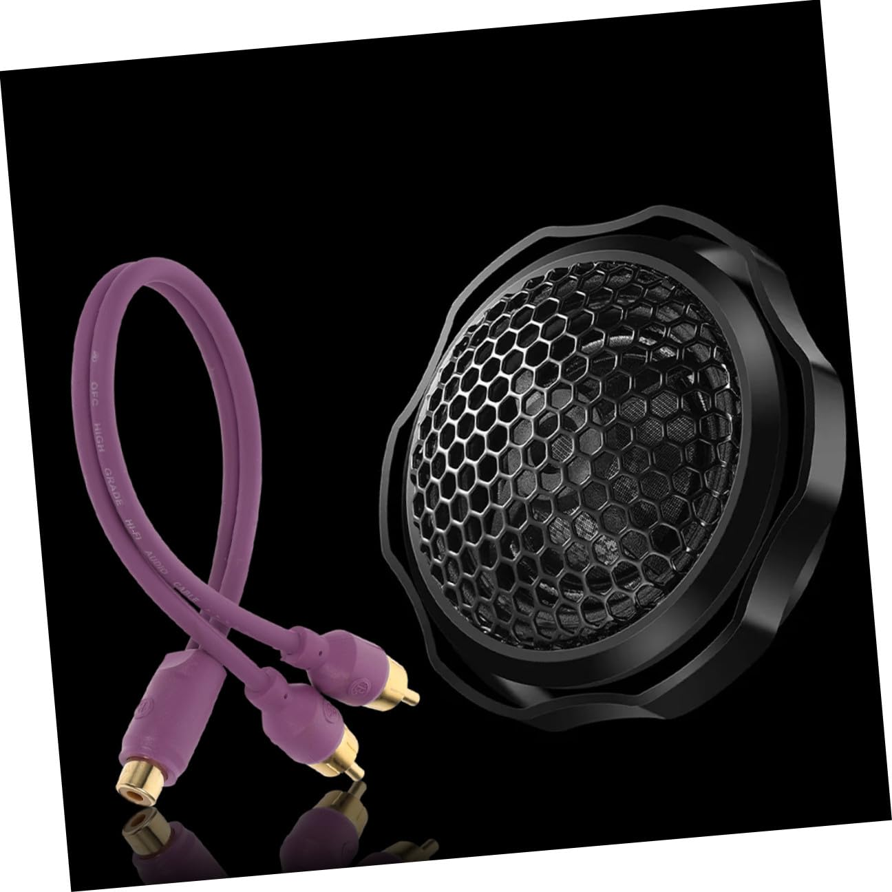 IMIKEYA 2Pcs Violet RCA Y Splitter Cable Dual Headphone Jack Adapter for Car Audio Subwoofer Amplifier Converter Compatible with Home Theater and CD Player Systems image number 2