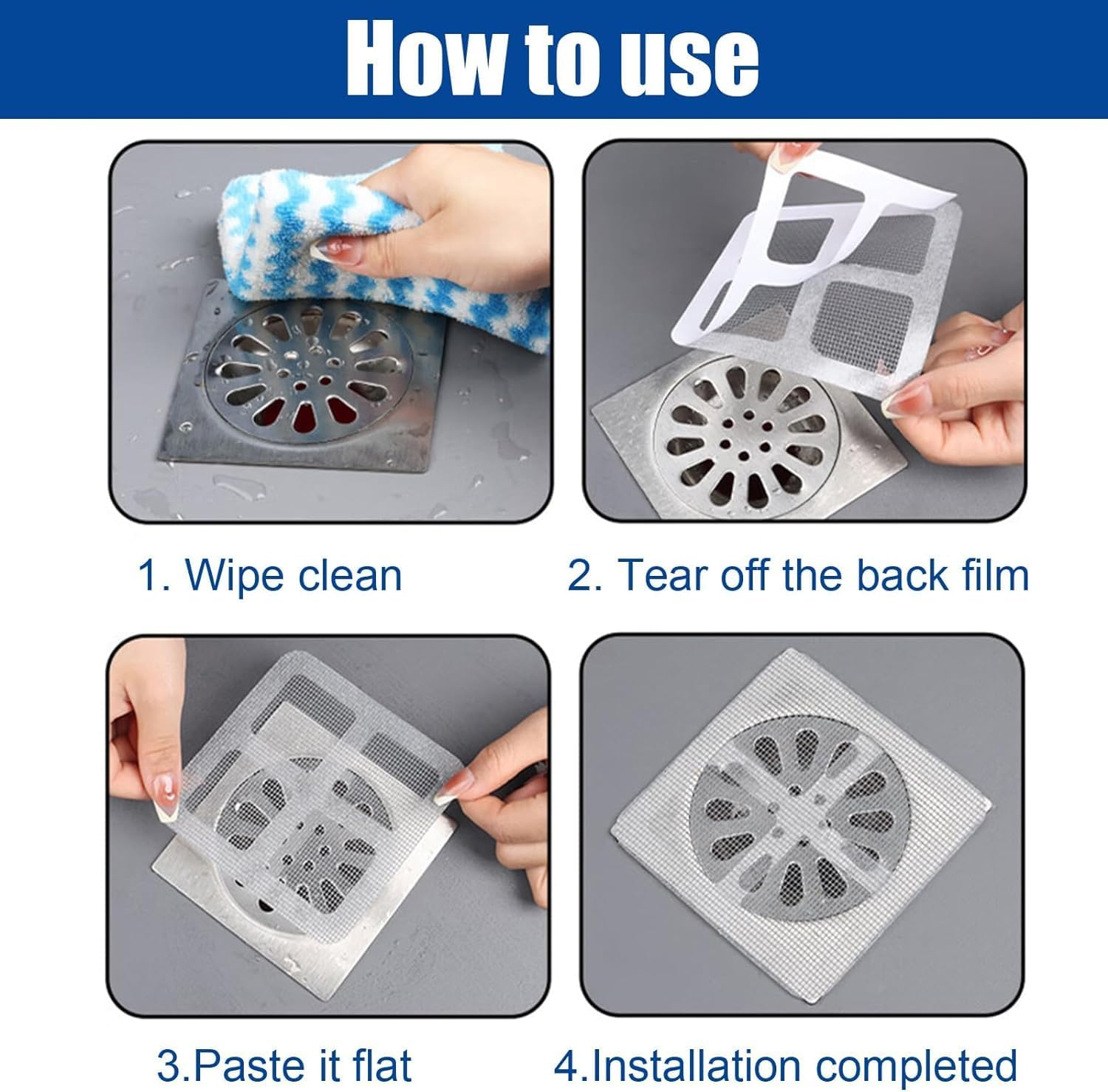 50 Pack - Disposable Shower Drain Hair Catcher, Shower Drain Hair Catcher Mesh Stickers, Bathroom Drain Hair Catcher, Shower Drain Hair Catcher Mesh Stickers - 30Pcs image number 5