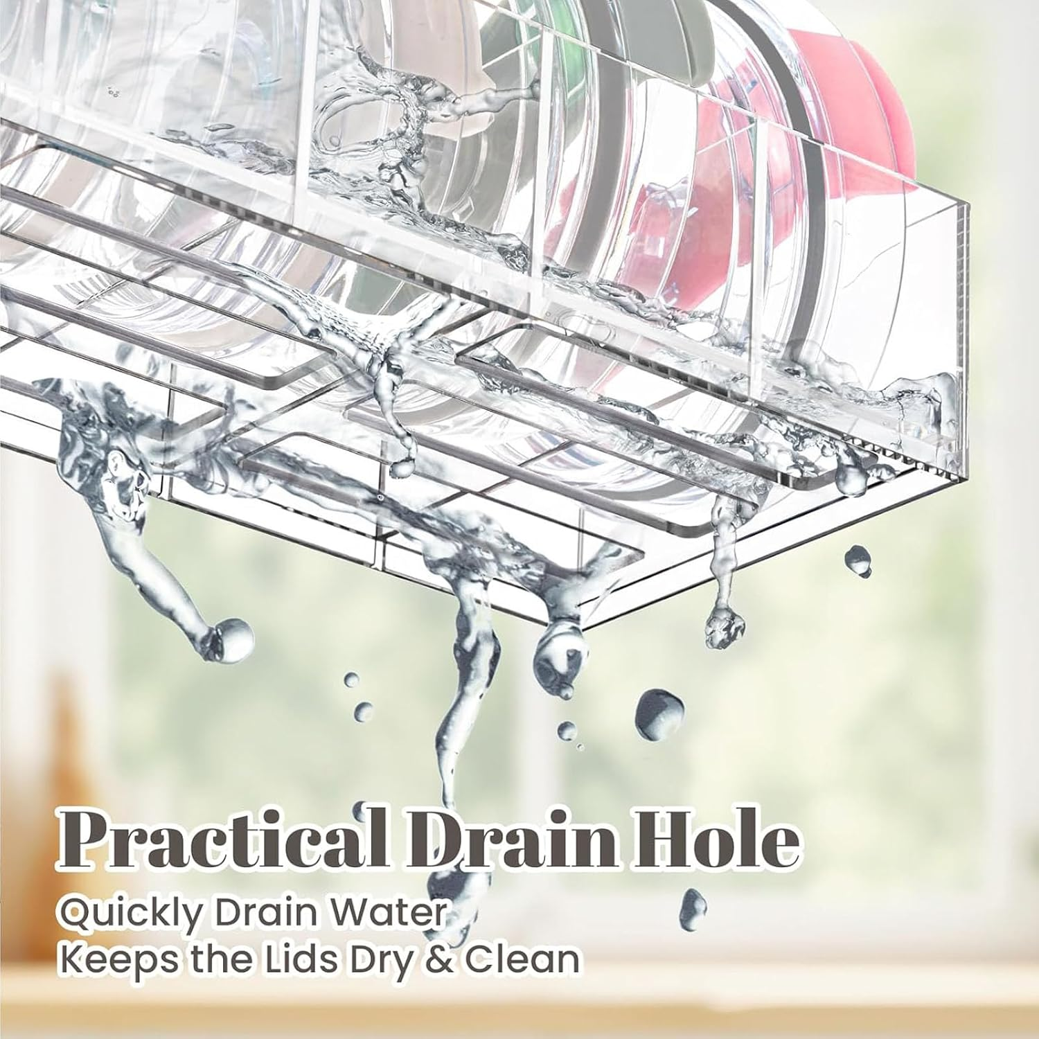 Acrylic Tumbler Lid Organizer for Stanley Cup Accessories,Kitchen Cabinet Organizers Pantry Organization, Clear Storage Containers Organizing Bins image number 6