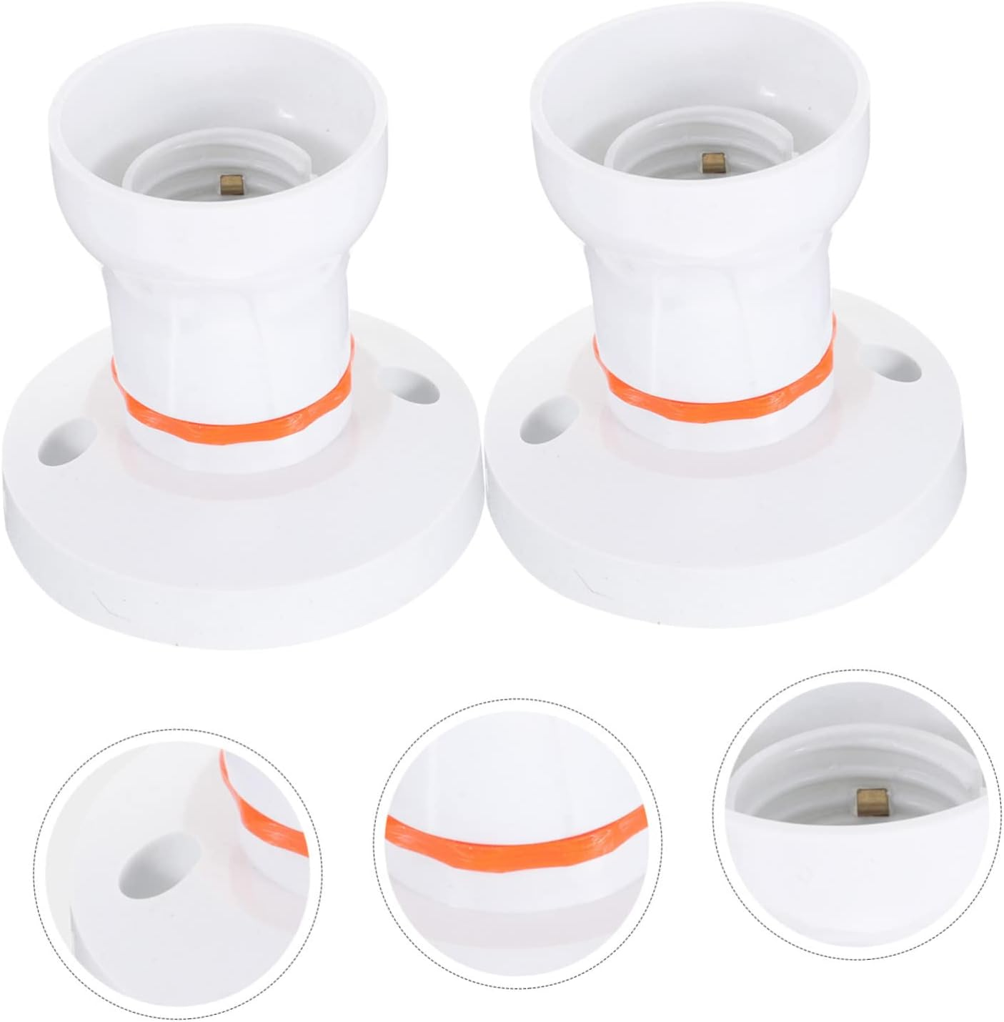 Veemoon 4 Pcs Light Light Bulb Base Holders Screw in Outlet for Lamp Repair Kit Lamp Parts Plug Adapter Abs Screw-In White Ceiling B22