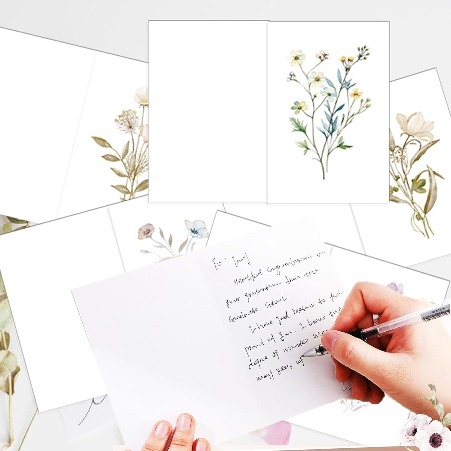 Yeanifeana 40 Pack Blank Cards, Elegant Floral Greeting Cards with Rustic Envelopes, All-Occasion Greeting Cards for Weddings Birthdays Thank You, Blank Cards Design Stationery Set image number 3