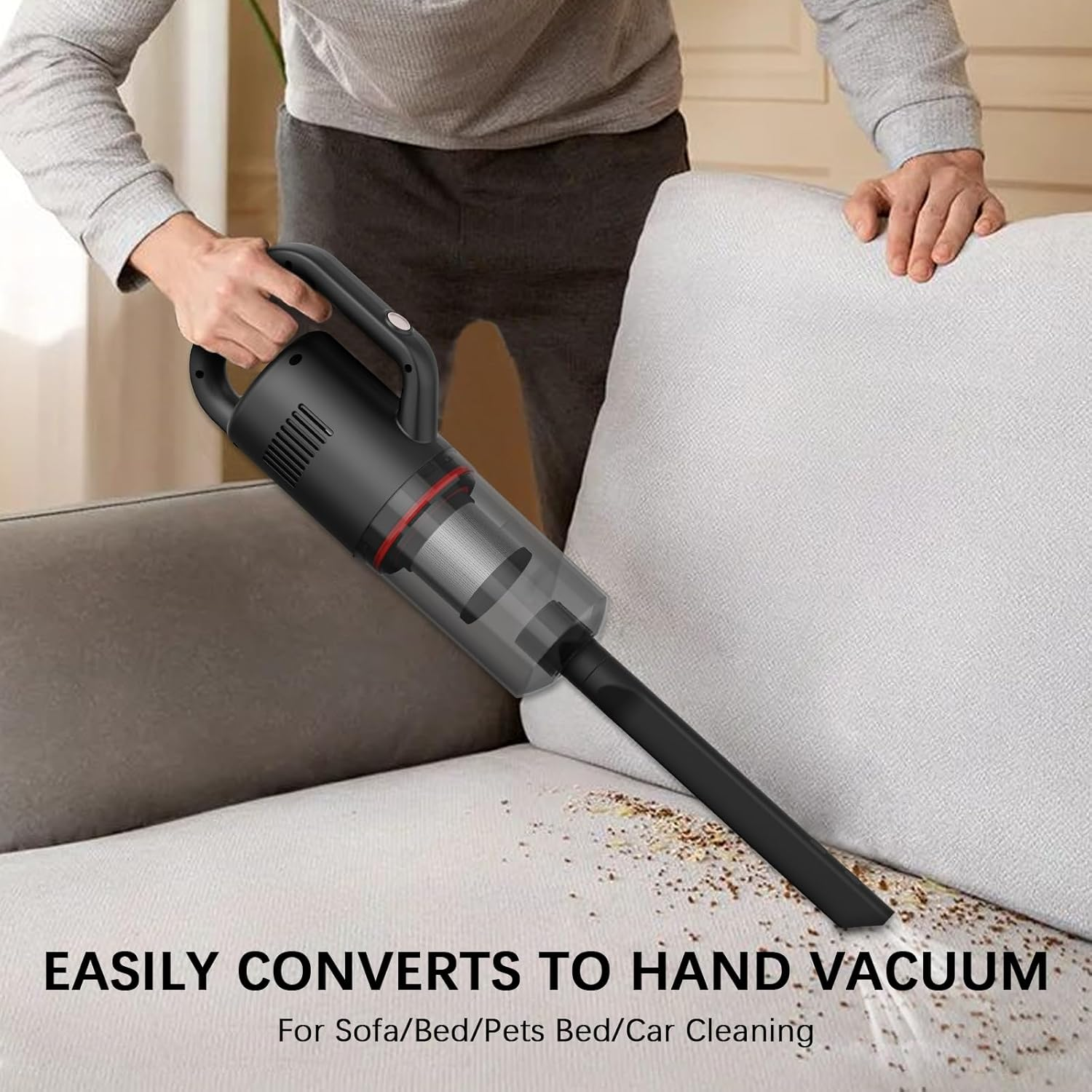 KEROMEE Cordless Vacuum Cleaner 3 in 1 Lightweight Hand-Held Stick Vacuum Small for Hard Floor Car Pet Hair Cleaning image number 3
