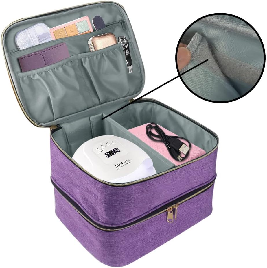 Hosoncovy Nail Polish Organiser, Removable 2-Layer Nail Polish Storage Bag, Nail Polish Travel Carry Bag for Nail Polish Tool Kit image number 2