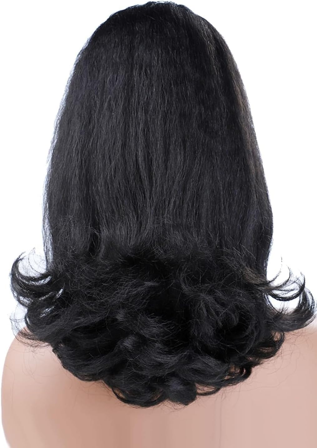 Nature Black Drawstring Ponytail for Women Yaki Straight Ponytail Extensions Tail Warped Pony Tail Extensions Natural Black Synthetic Bun Women'S Hair Piece (Black, One Size) image number 3