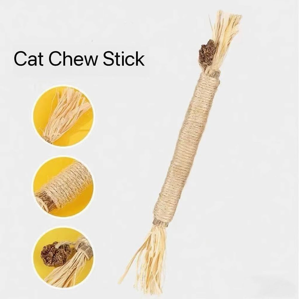 Silver Vine Stick Cat Toys, 6-Piece Set &ndash; Cat Molar Sticks for Indoor Self-Amusement and Boredom Relief, Bite-Resistant Mint Toys for Teeth Cleaning and Interactive Play image number 3