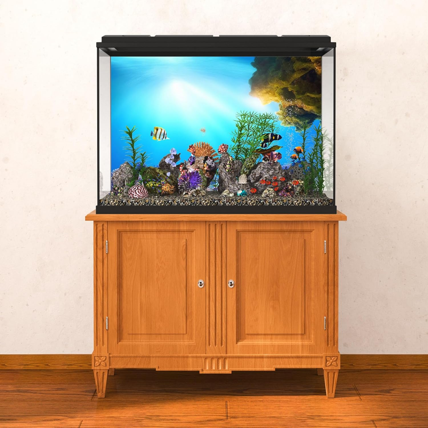 MIRRORANG 61 X 30 Cm Underwater Aquarium Background Sunshine Blue Sea Coral Reef Underwater World Aquarium Poster Background image number 5