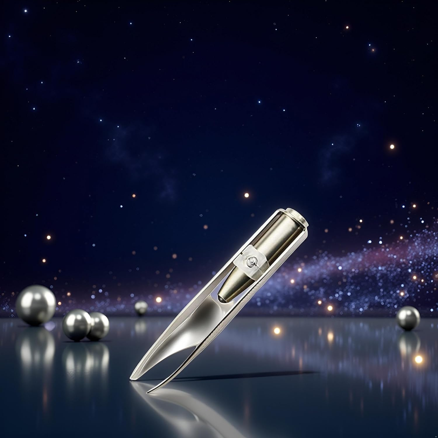 Silver Creative Led Light Eyelash Eyebrow Hair Removal Stainless Steel Make up Tweezer Durability and Practicality, Hair Removal Tweezers,Women'S 8.8X0.8X1.6Cm, image number 5