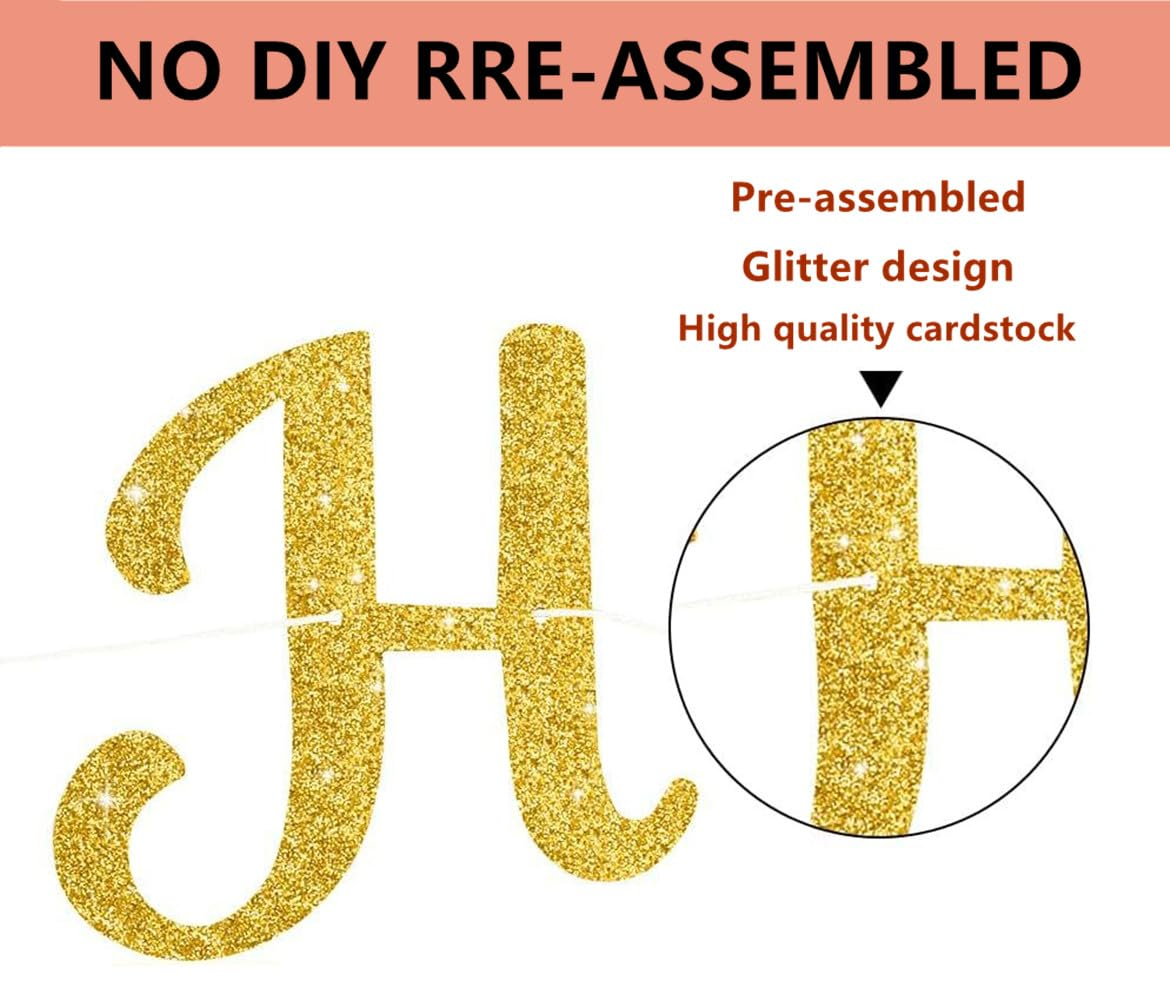 Happy Birthday Banner, Glitter Gold Happy Birthday Banner, for Birthday Decoration DIY Party Decoration (Gold) image number 5