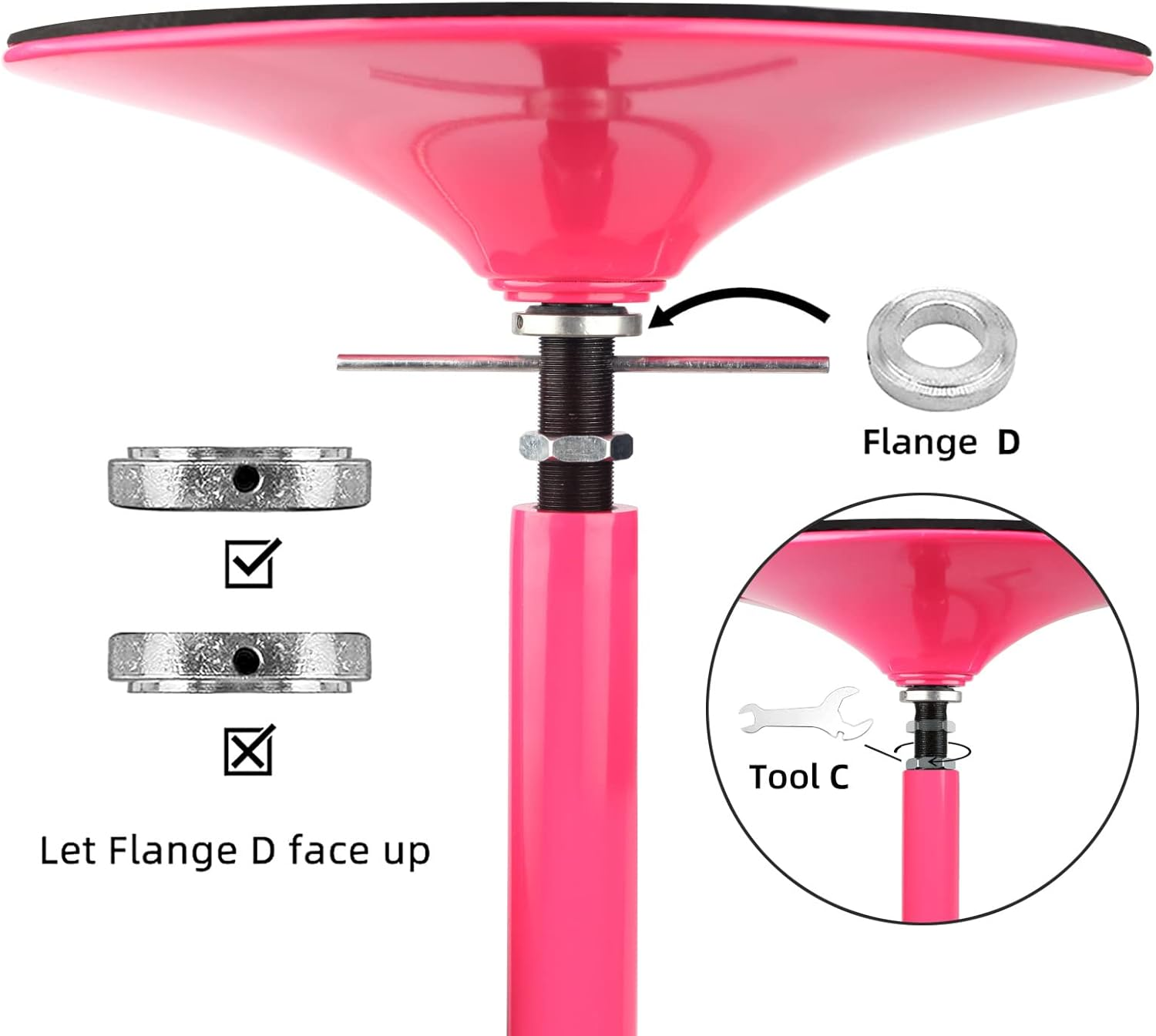 PRIOR FITNESS Pole Dance 45Mm Dance Pole Spinning Static Dancing Pole Portable Removable Fitness Pole Set for Exercise Club Party Home Pink image number 5