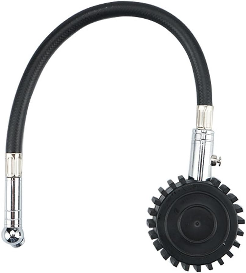 NUZAMAS 2" Dial Premium Tyre Pressure Gauge, Heavy Duty Car & Motorbike with Flexible Hose Chucks - 60 PSI, Compact Size, Light Weight with Discharge Valve image number 2