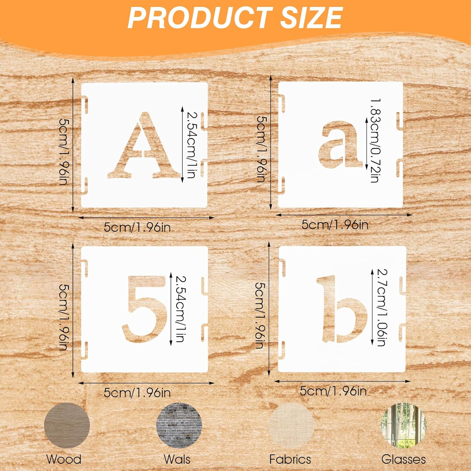 YUXIANLB 65 Pcs 1 Inch White Alphabet Letter Stencils Plastic Letter Number Symbol Interlocking Drawing Template Kit for Painting on Wood Wall Fabric Rock Signage Door Porch DIY Art Projects image number 4