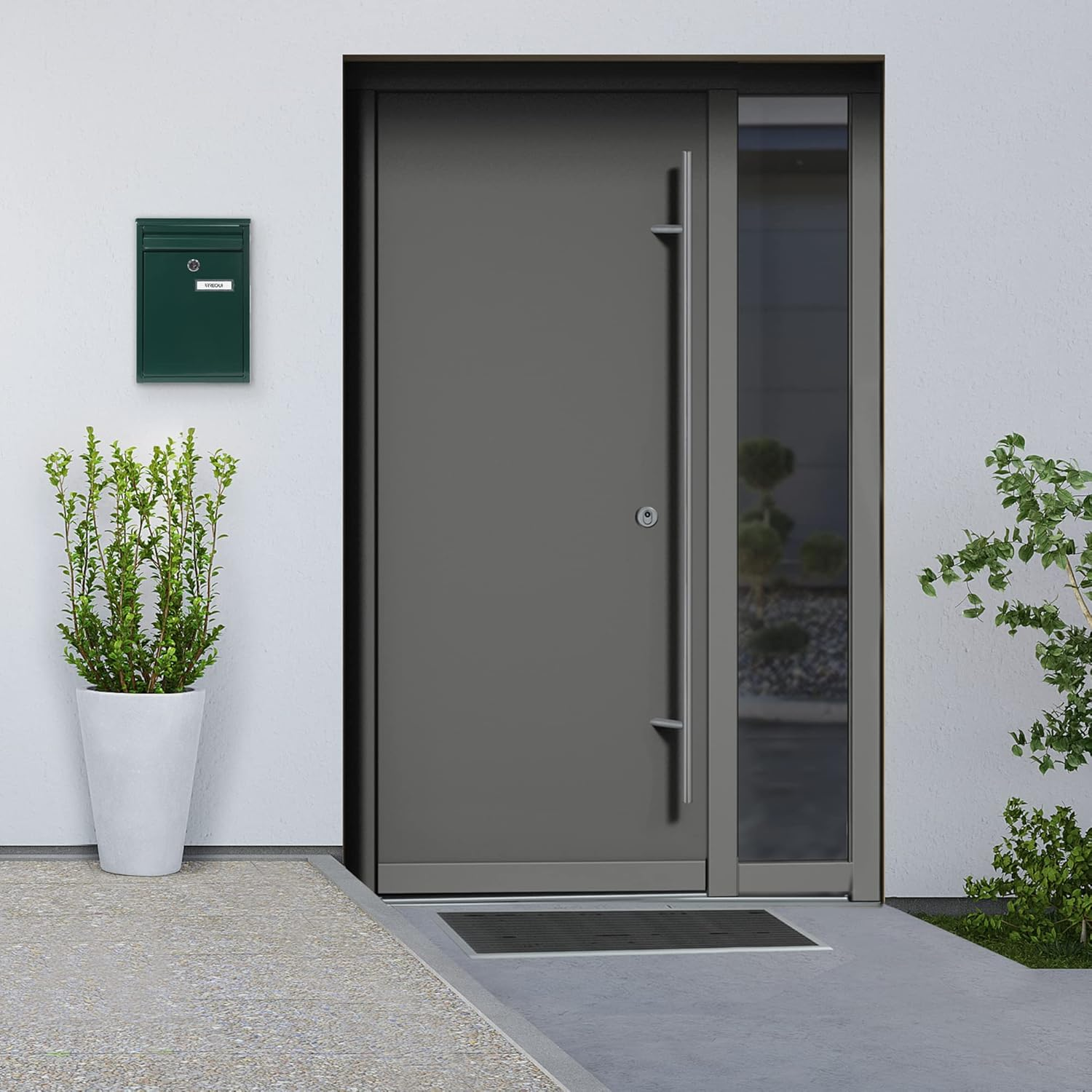 ARREGUI Zagu&aacute;n E5753 Galvanised Steel Letter Box Size S (DIN A5 Post) 32 X 22 X 8 Cm, Wall-Mounted Post Box for Outdoor Use, Waterproof, with Name Plate, Easy Assembly, Green image number 3