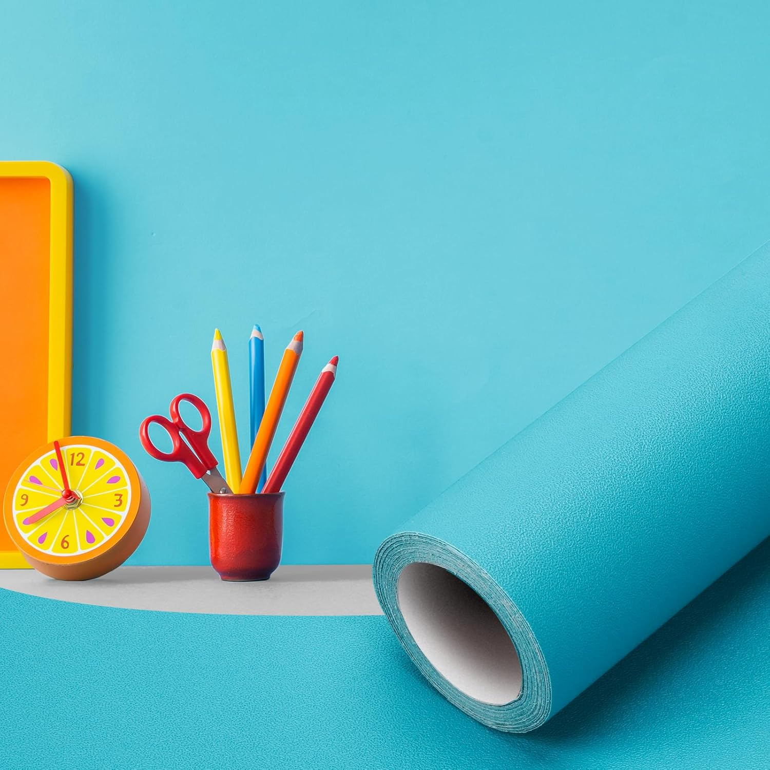 Orgthin Peel and Stick Wallpaper Contact Paper Self Adhesive 15.7" X 118.1", Solid Color Waterproof, Vinyl Wall Paper Roll, Textured Wallpaper Removable for Cabinets Countertop Shelf, Dark Green