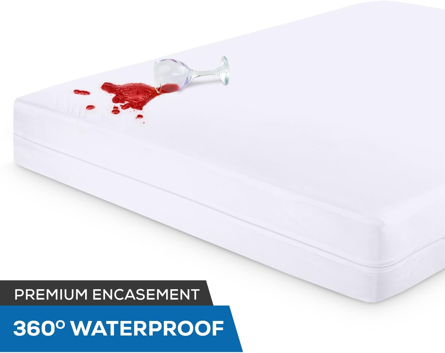 NY Threads Waterproof Mattress Encasement - King Bed Size, Premium Zippered Mattress Protector, Bed Bug and Dust Mite Proof Mattress Cover image number 4