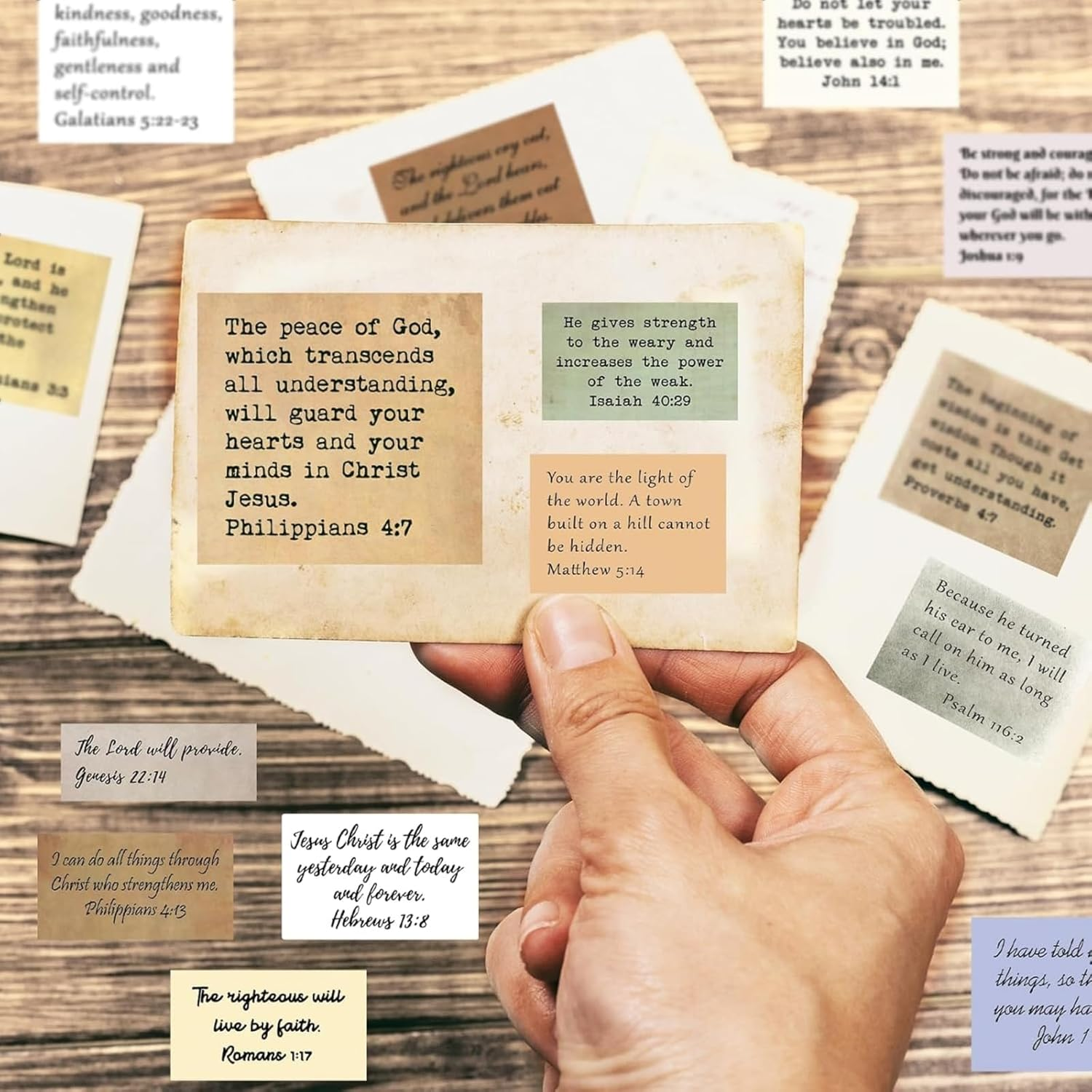 GHQHSQ 120PCS Bible Verse Stickers, Christian Vintage Inspirational Quote Sticker, Typewriter Scripture Stickers, Bible Study Supplies for Scrapbooking, Water Bottle, Laptop image number 3