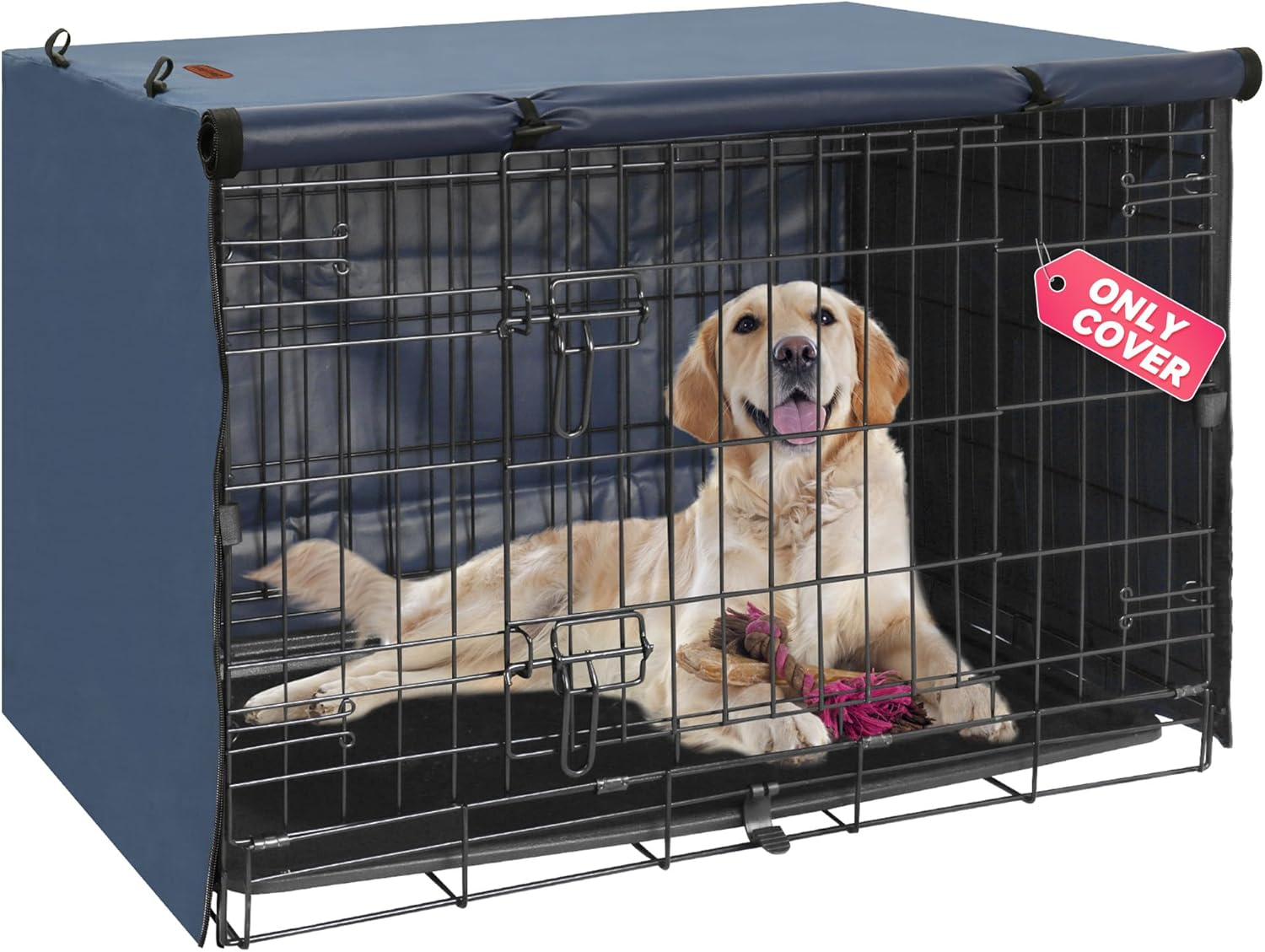 Double Door Dog Crate Cover, Dog Kennel Cover for Metal Dog Crates, Lightweight 600D Polyester Indoor/Outdoor Crate Cover (Fits 24 30 36 42 48 Inches Wire Crate) image number 1