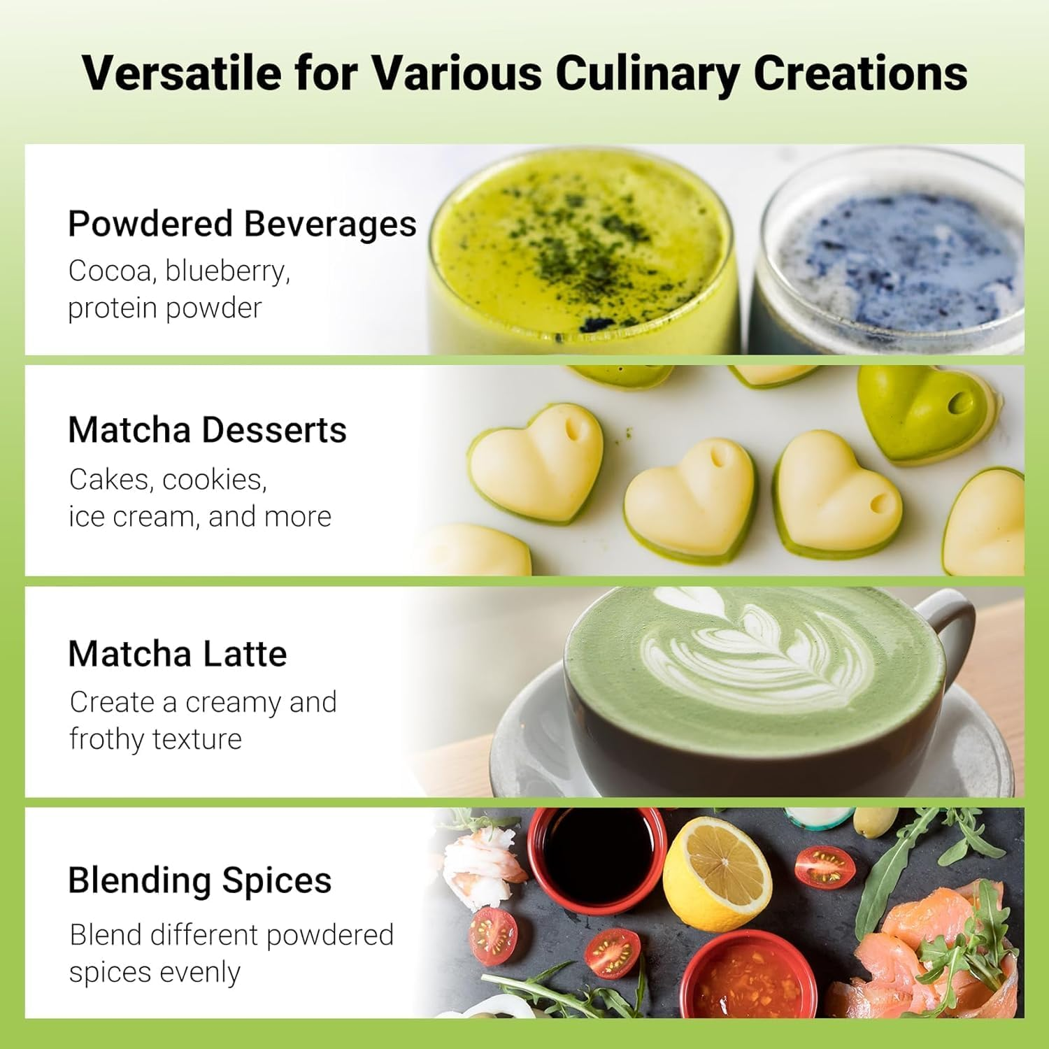 Premium Matcha Whisk Set for Japanese Tea Ceremony | 5-Piece Kit with Bamboo Whisk (Chasen), Scoop, Spoon & Steel Sifter | Authentic Traditional Tea Tools | Classic Green Design image number 6