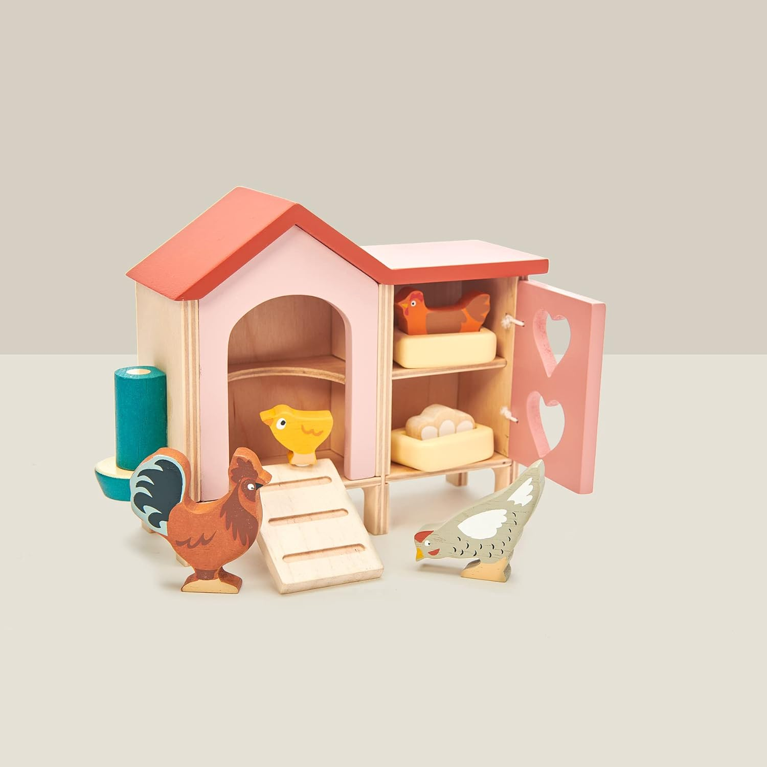 Tender Leaf Toys Wooden Chicken Coop Toy - Dolls House Accessory Set and Imaginative Play Toy for Children image number 1