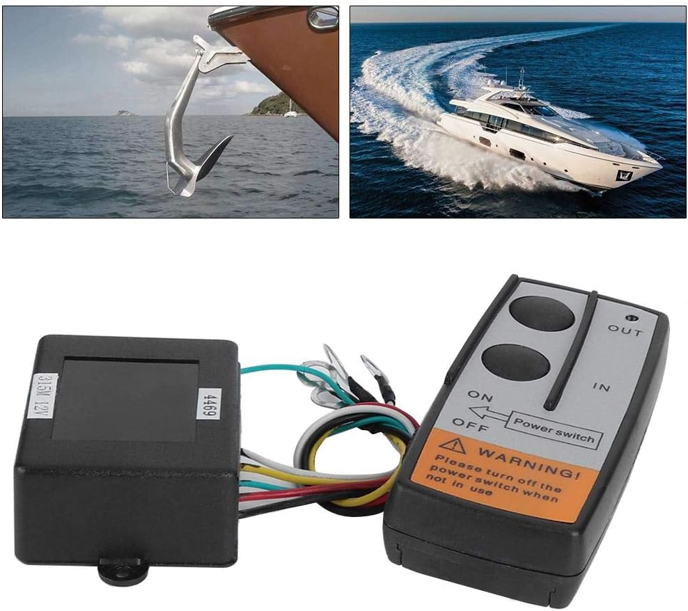 Marine Anchor Remote, Waterproof Windlass Wireless Switch, Professional Boat Sail Trim Controller for 12V Solenoid Operated Windlass image number 2