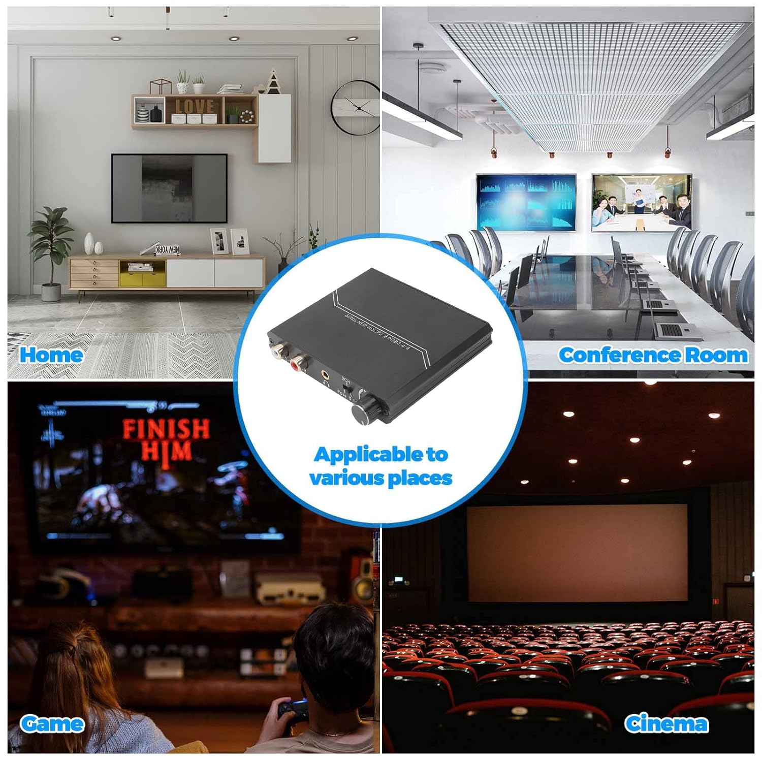 Audio Extractor 4K 60Hz, HD Multimedia Interface Audio Splitter with Volume Control, Sound Extractor for DVD Player, Network Player, Set Top Box, for PS2, for PS3, for PC Laptop