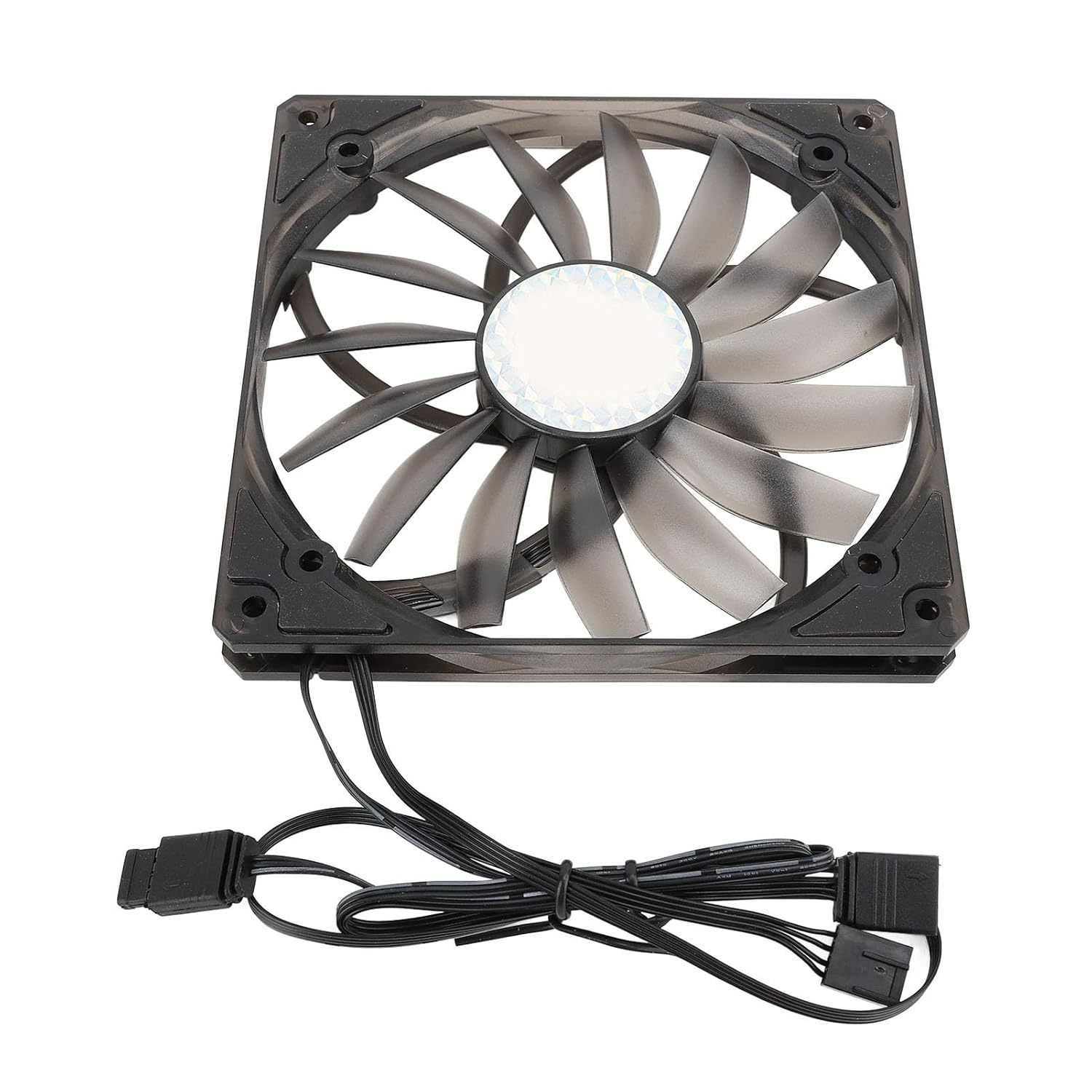 PWM ARGB Fan 15Mm Thin, 300‑1100RPM Smart PWM Control, Silent 15 Blade Design, Easy Install, for Computer Case &, Plug and Play (Black)