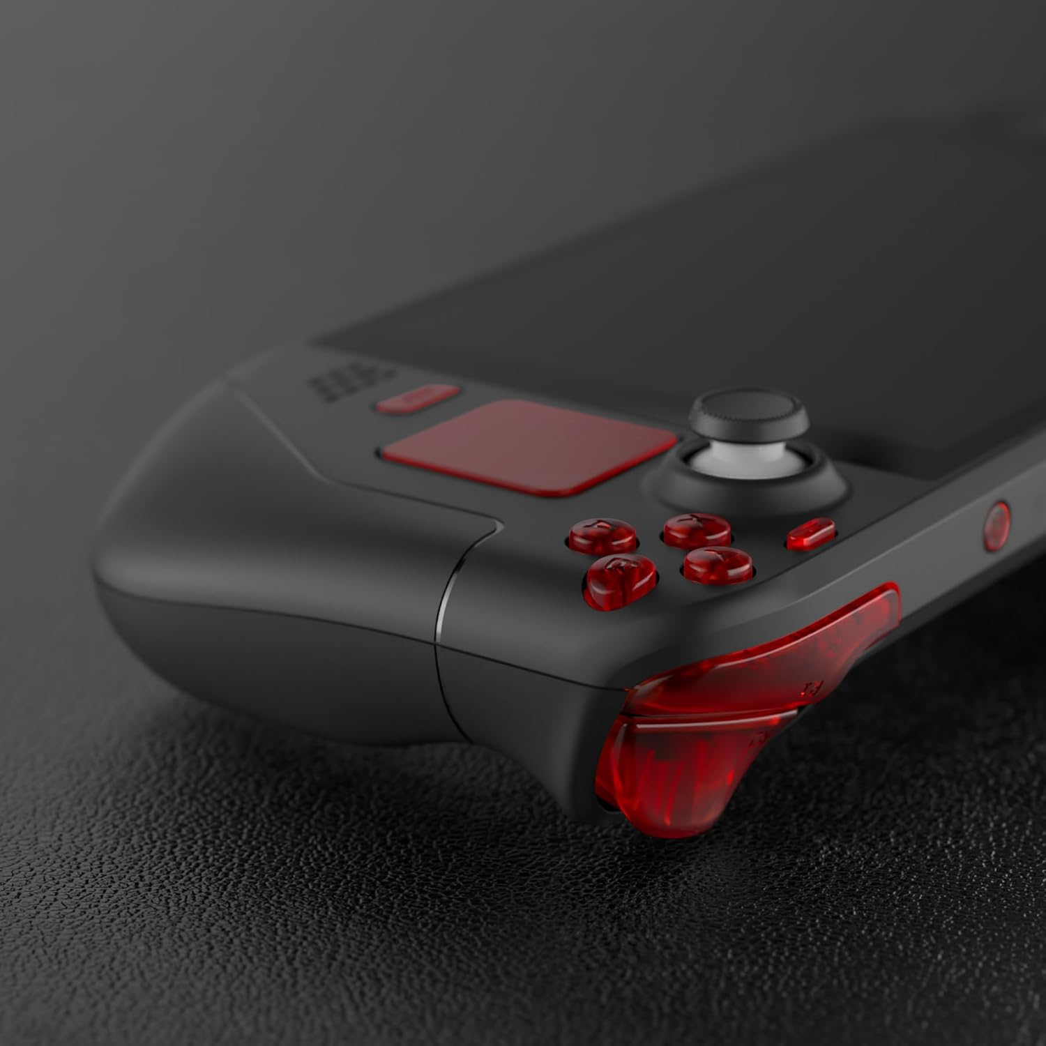 Extremerate Clear Red Replacement Full Set Buttons for Steam Deck, DIY Custom ABXY D-Pad Trackpad Bumpers Triggers Buttons Screwdriver Tools for Steam Deck LCD Handheld Console - Console NOT Included