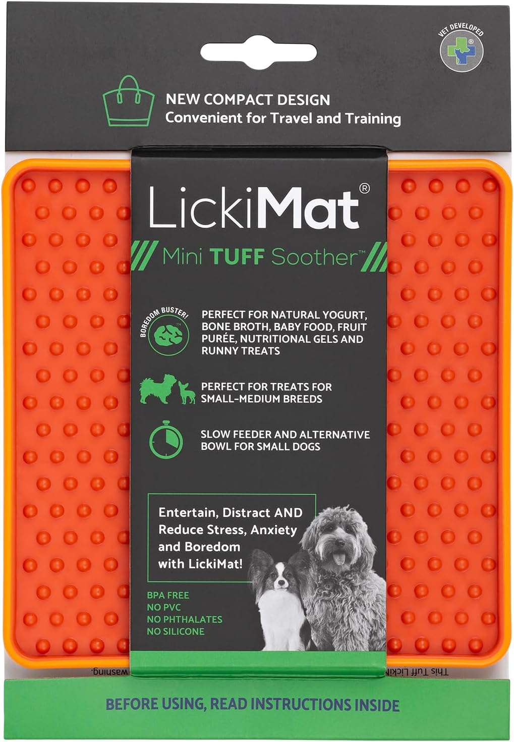 Lickimat TUFF Mini Modern Feeding Family - Durable Pet Slow Feeder for Dogs - Interactive Boredom Buster - Promotes Healthy Eating and Anxiety Relief - Ideal for Enriching Pet Mealtime