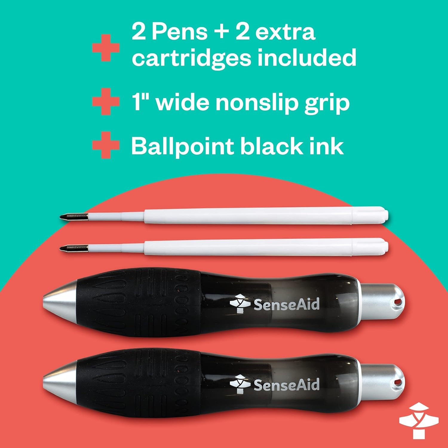 Fat Heavy Weighted Pens | Set of Two Super Big Pens Including TWO BONUS INK REFILLS | Large Wide Grip Pens Aids Writing for Those with Arthritis, Parkinson'S, Carpal Tunnel & Essential Hand Tremors image number 6