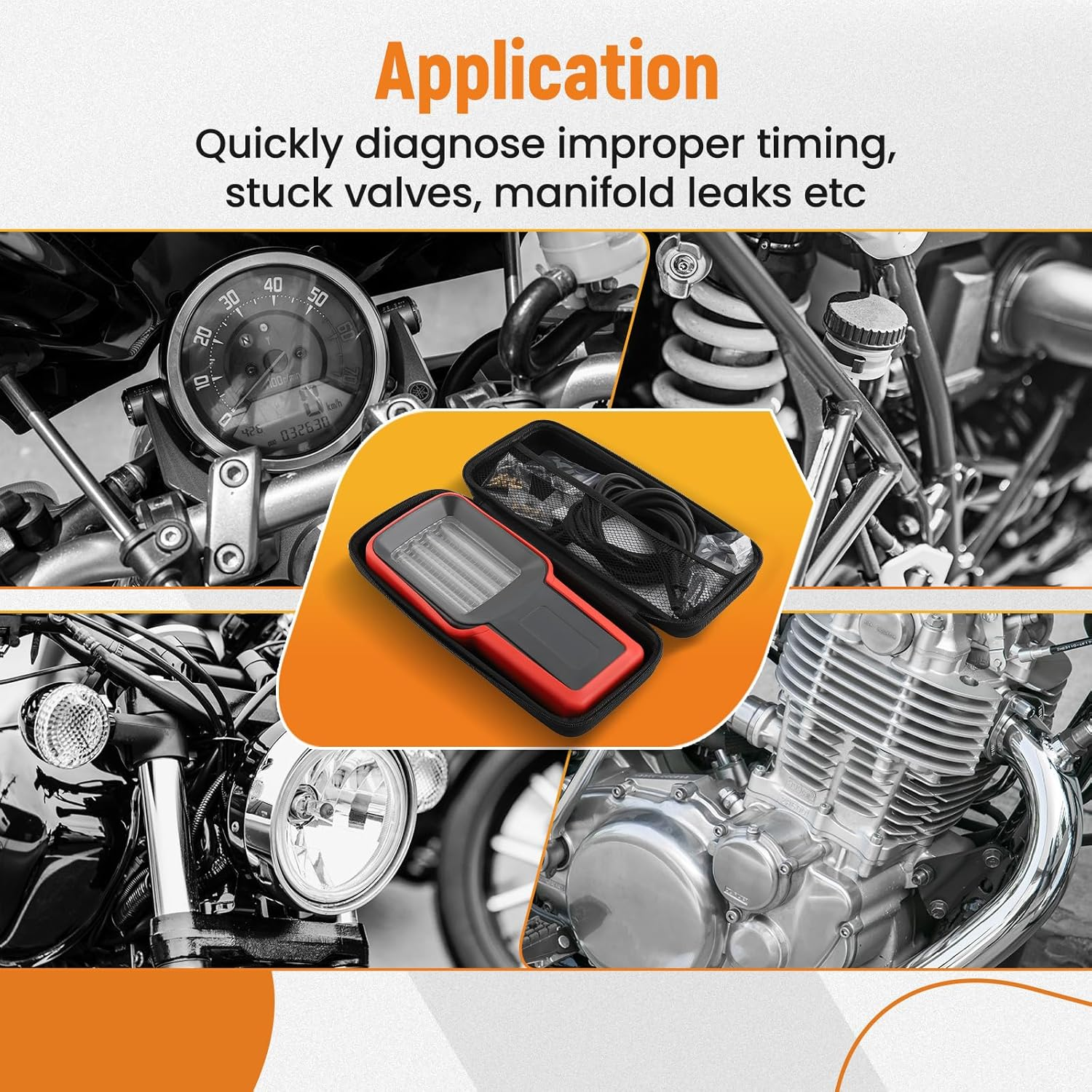 Maxpeedingrods Universal 4-Cylinder 3-Cylinder 2-Cylinder Carburetor Synchronizer for Motorcycle, Carb Balancer Synchronization Gauge image number 6