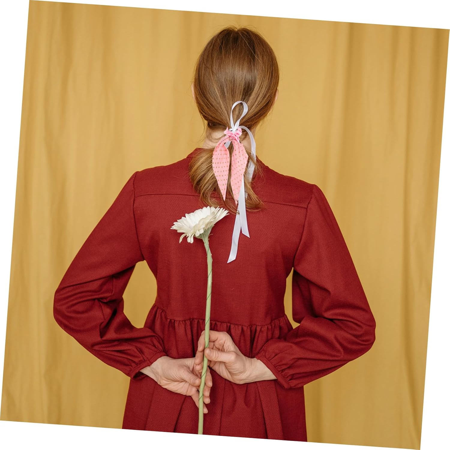 MERRYHAPY 6Pcs Floral Ribbon Scrunchies Soft Fabric Hair Ties with Crinkle Design for Women Elastic Ponytail Holders Comfortable Hair Bands for Casual and Dressy Styles