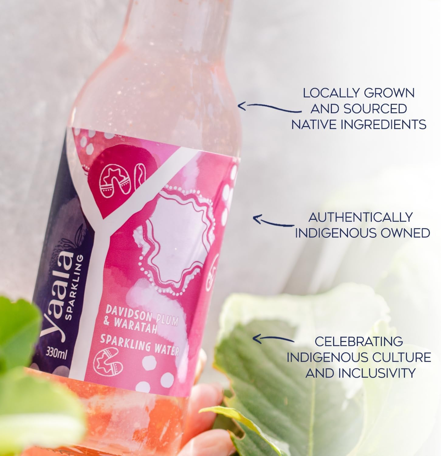 Yaala Sparkling Davidson Plum & Waratah, Refreshing Sparkling Water, All-Natural Australian Ingredients, Sugar-Free, Low-Calorie, Elevated Hydration, 330Ml, 12 Pack image number 1