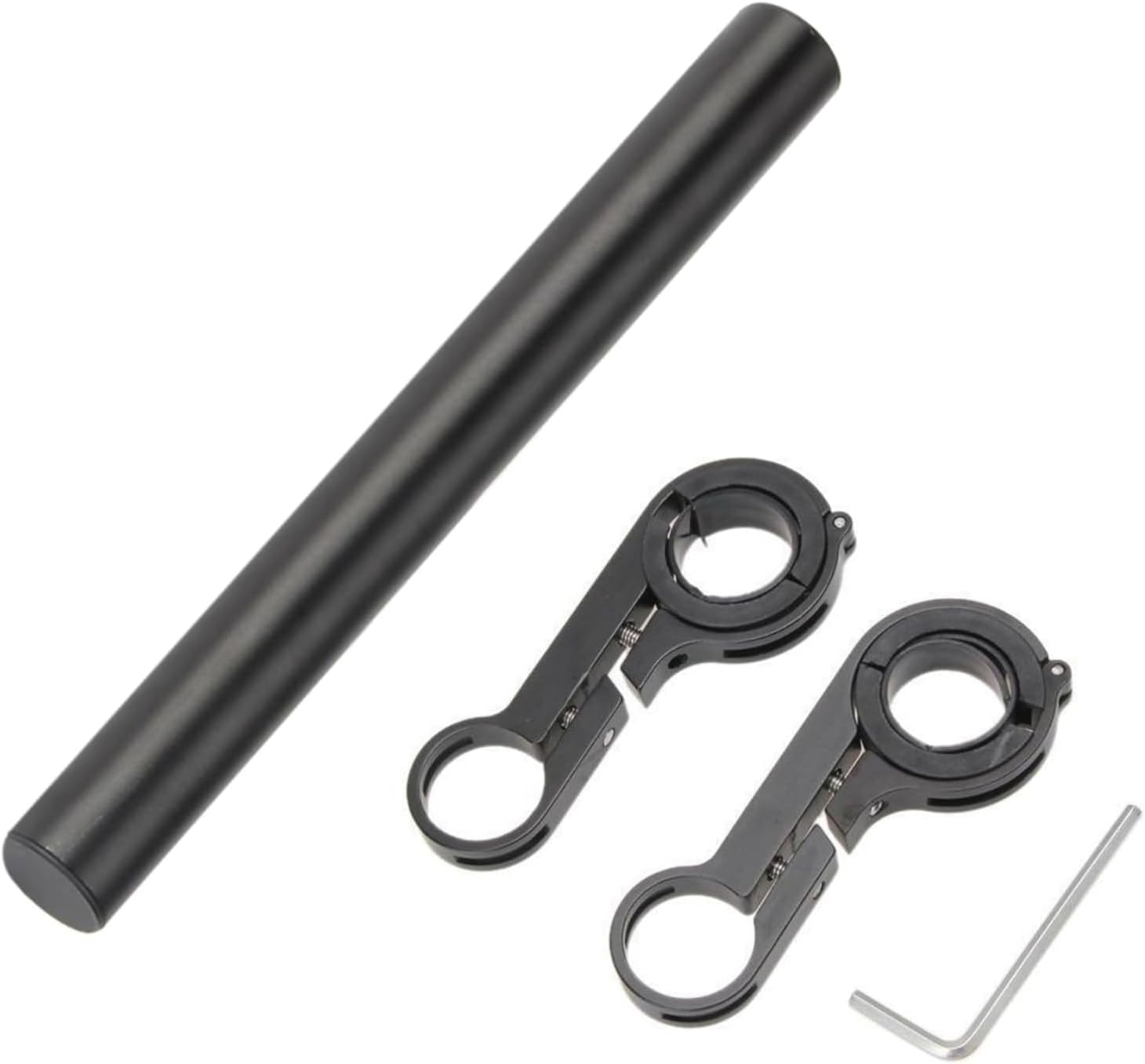 Fkereg Bicycle Handlebar Extender, 20Cm Double Clamp Mount Handle Bar Extension for Bike, Aluminum Alloy Handlebar Extensions Bracket for Bicycle, Cycling Equipment Attachment, Red