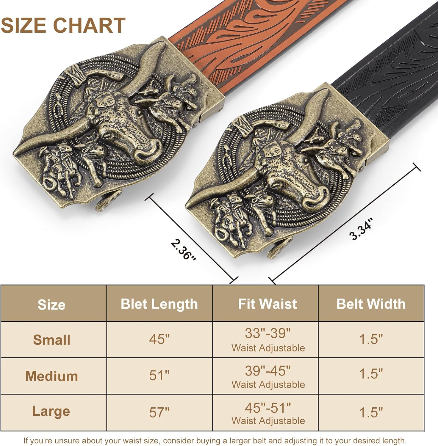 SANSTHS Ratchet Cowboy Belt, Western Ratchet Belts for Men Ratchet Western Belt with Automatic Cowboy Buckle image number 3