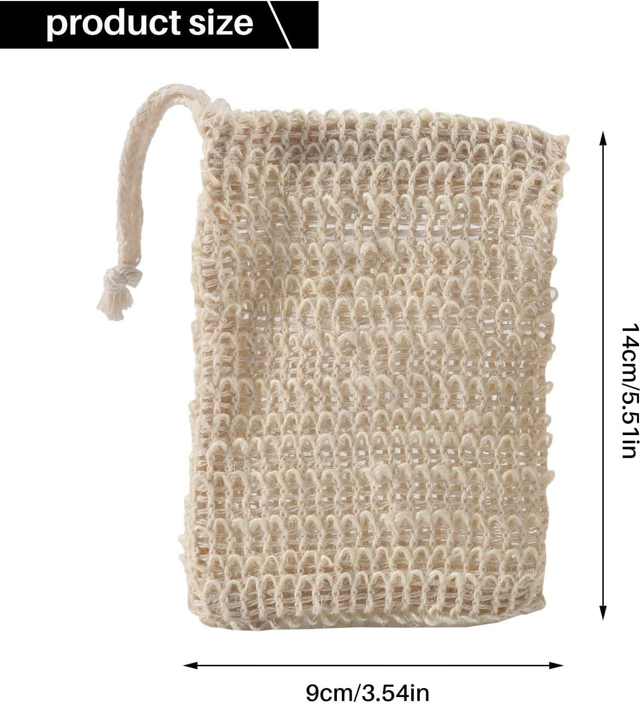 300Pcs Shower Bath Sisal Soap Bag Natural Sisal Soap Bag Exfoliating Soap Saver Pouch Holder image number 4
