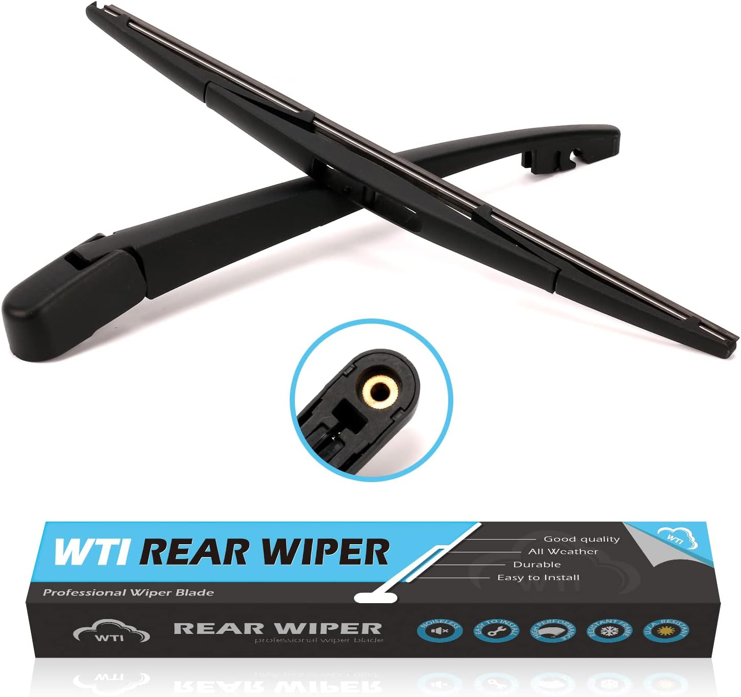 WTI Rear Wiper Arm Blade Set Compatible with Honda CRV 2007-2011 CR-V SUV Rear Windshield Window Wiper Kits Assembly New Replacement Accessories Parts Fit 76720SWA003 76720-SWA-003