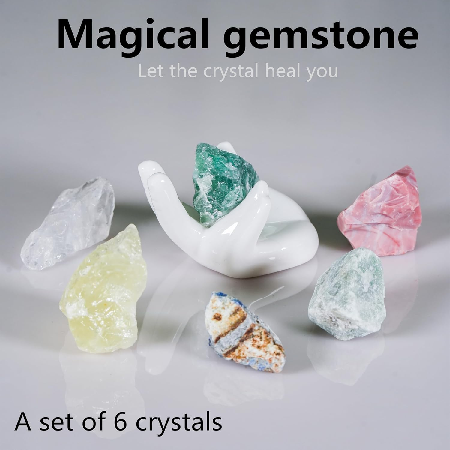 Anxiety Release Crystal Set - 6 Natural Stones for Calming Panic & Easing Overthinking - 2 image number 4