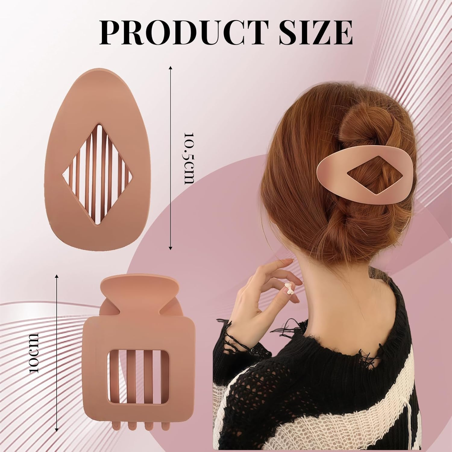 8-Piece Hair Clips Set, Large Duck Beak Hair Clip and Hair Clip, Flat for Women, Girls, Stylists for Driving, Yoga, Work (Neutral Colours) image number 5