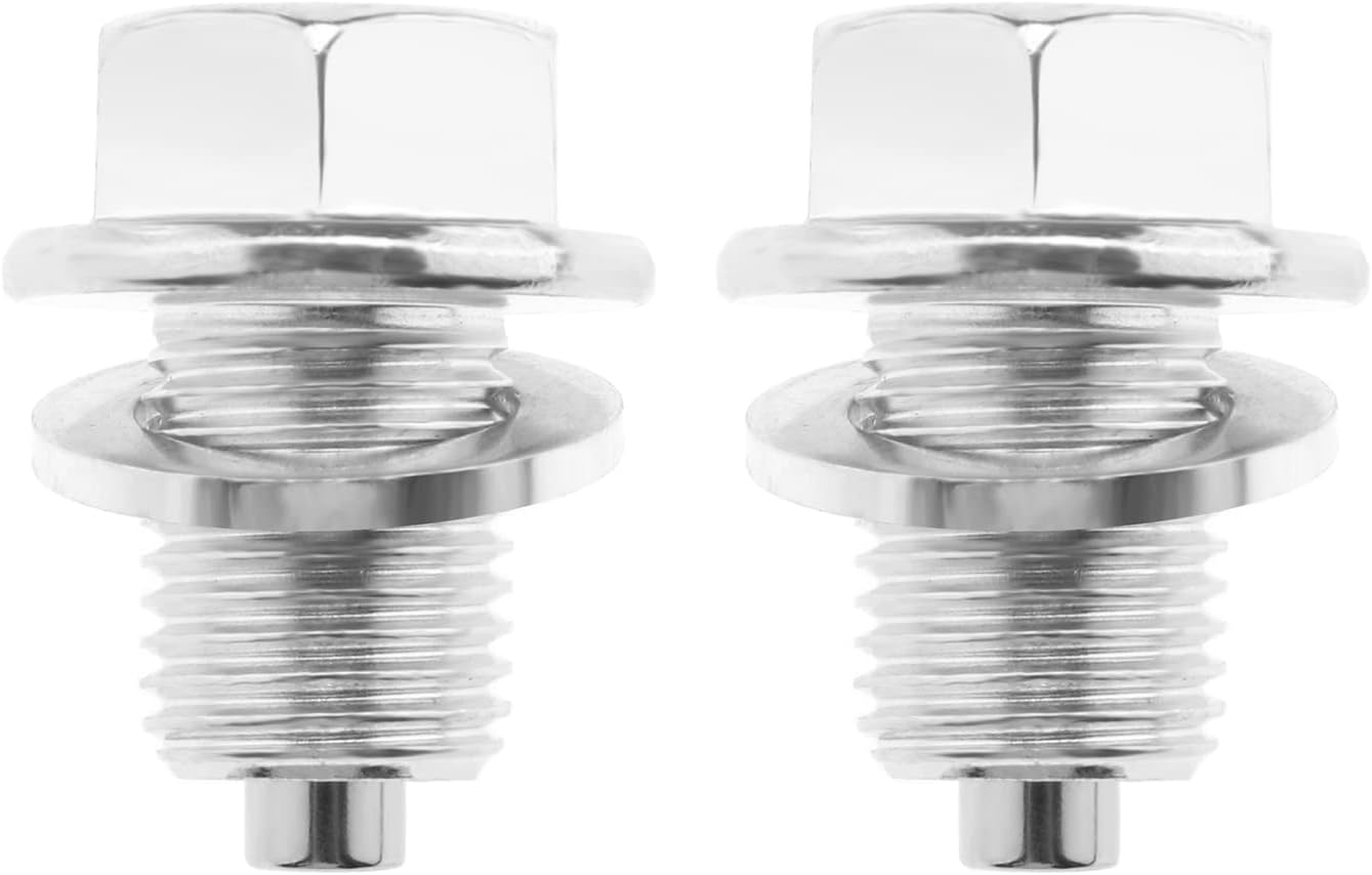 Ecsing 2PCS Magnetic Oil Pan Plug with Gasket for Car Magnetic Sump Plug Bung Fitting Adapter Return Drain Plug with Washer M14X1.5 image number 3