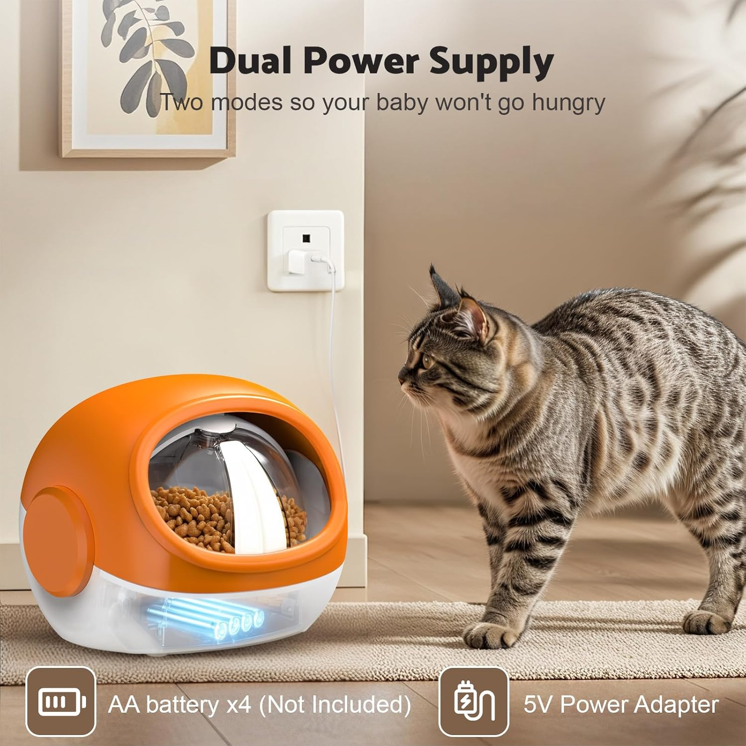 Advwin RFID Automatic Cat Feeder, Microchip Pet Feeder with Collar, Automatic Timed Pet Feeder for Multiple Cats, 4 Feeding Modes, Voice Recorder - Suitable for Both Wet and Dry Food image number 1