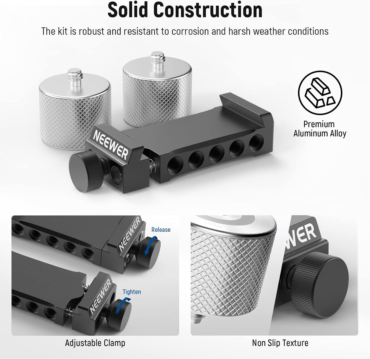 NEEWER Gimbal Counterweights and Clamp Kit, Compatible with DJI Ronin RS4 Pro RS4 RS3 Pro RS3 RS2 RSC2 ZHIYUN Crane 2S 3S Weebill S Moza Air 2 Aircross 2 for Balancing Long Lenses, GA001 image number 3