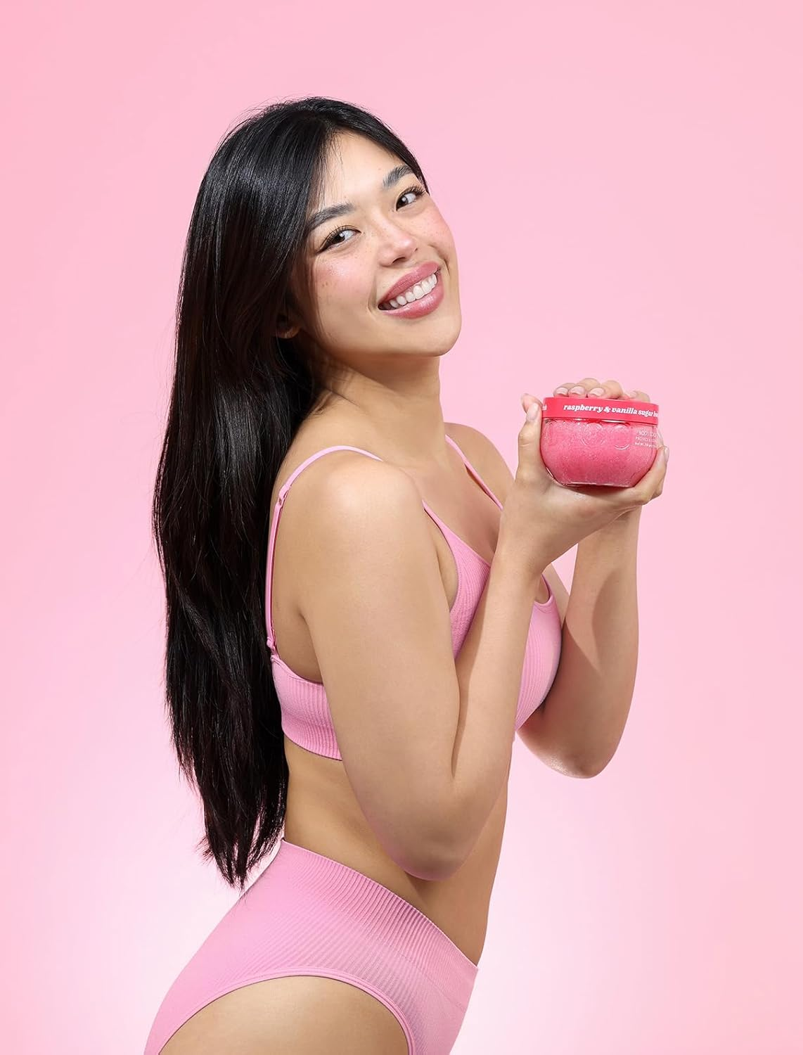 Raspberry & Vanilla Body Scrub 350G | with Shea Butter & Jojoba Oil | Gently Buffs, Soothes & Protects | Reveals Smooth, Soft & Glowing Skin | Vegan image number 3