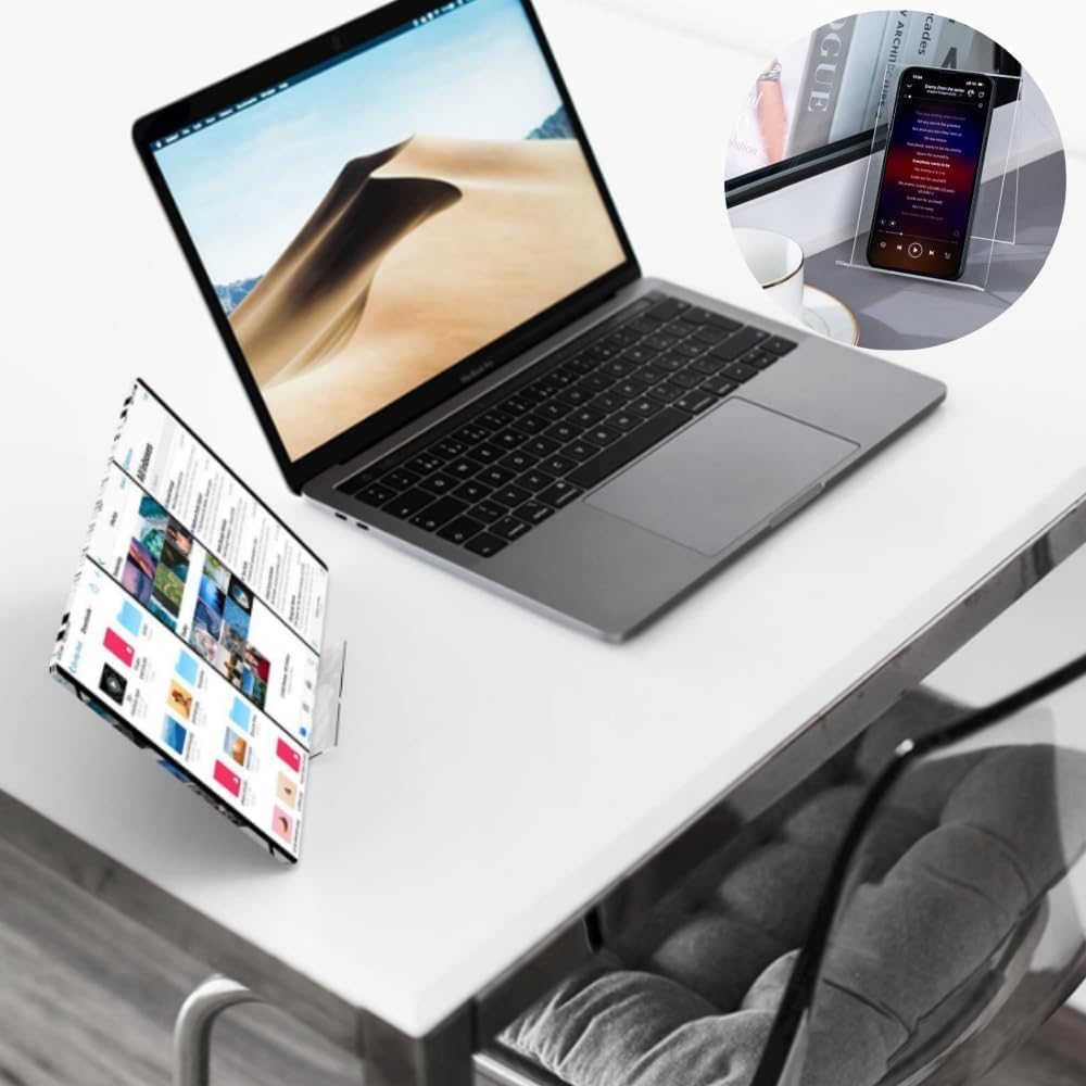 5Pcs Clear Acrylic Display Stand,Acrylic Book Stand,Multi-Functional Display Easel,For Displaying Artworks,Pictures,Books,Music Sheets, Notebooks, Artworks, Cds,Jewelry,Watch Display Stand,Etc. image number 2