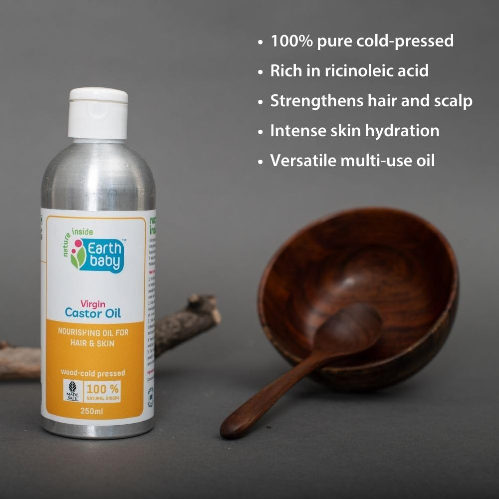 Earthbaby Cold Pressed Castor Oil, 250Ml image number 1