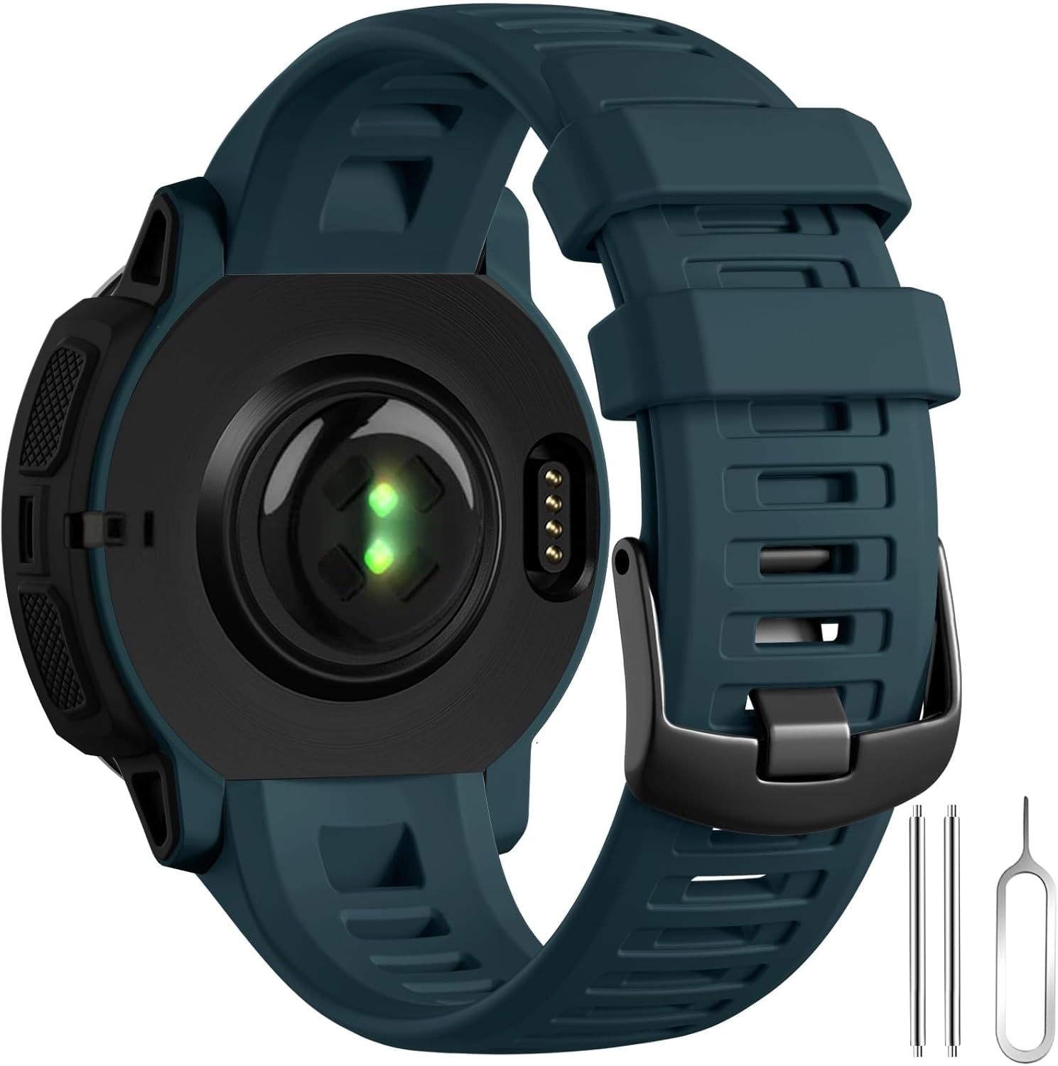 Ouwegaga Compatible with Garmin Instinct Watch Bands, 22Mm Soft Silicone Sport Wristband Replacement for Garmin Instinct/Instinct 2/Instinct Esports/Solar/Tide/Tactical Smartwatch, Multi Colors - Slate Blue