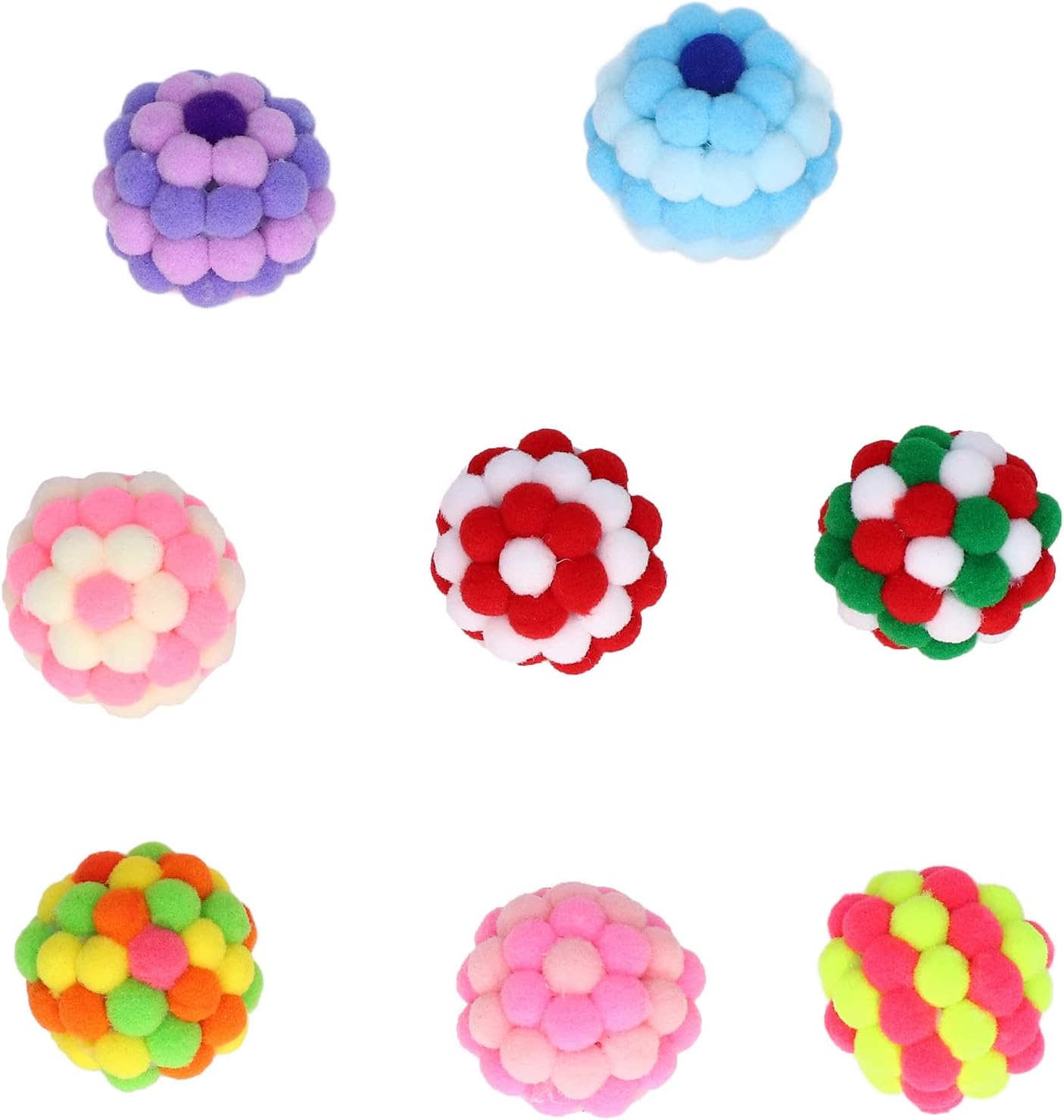 8Pcs Cat Balls Toys Colorful Fuzzy Ballss Built in Bell for Cats Poms Poms Balls Cat Toys Automatic Moving Rolling Balls Kitten Toys Indoor Cats Interactive Cat Toys for Indoor Cats/567 image number 4