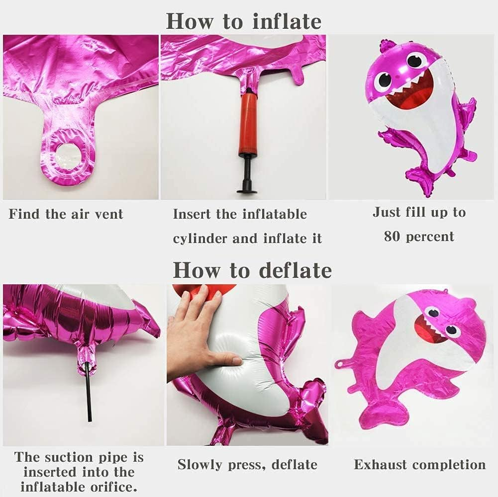 Baby Shark Helium Balloons Family Foil Balloons Set for Sea World Shark Themed Birthday 1St Birthday Decorations Boy Girl Kids Birthday Party Baby Shower Party Supplies (10 Pcs)