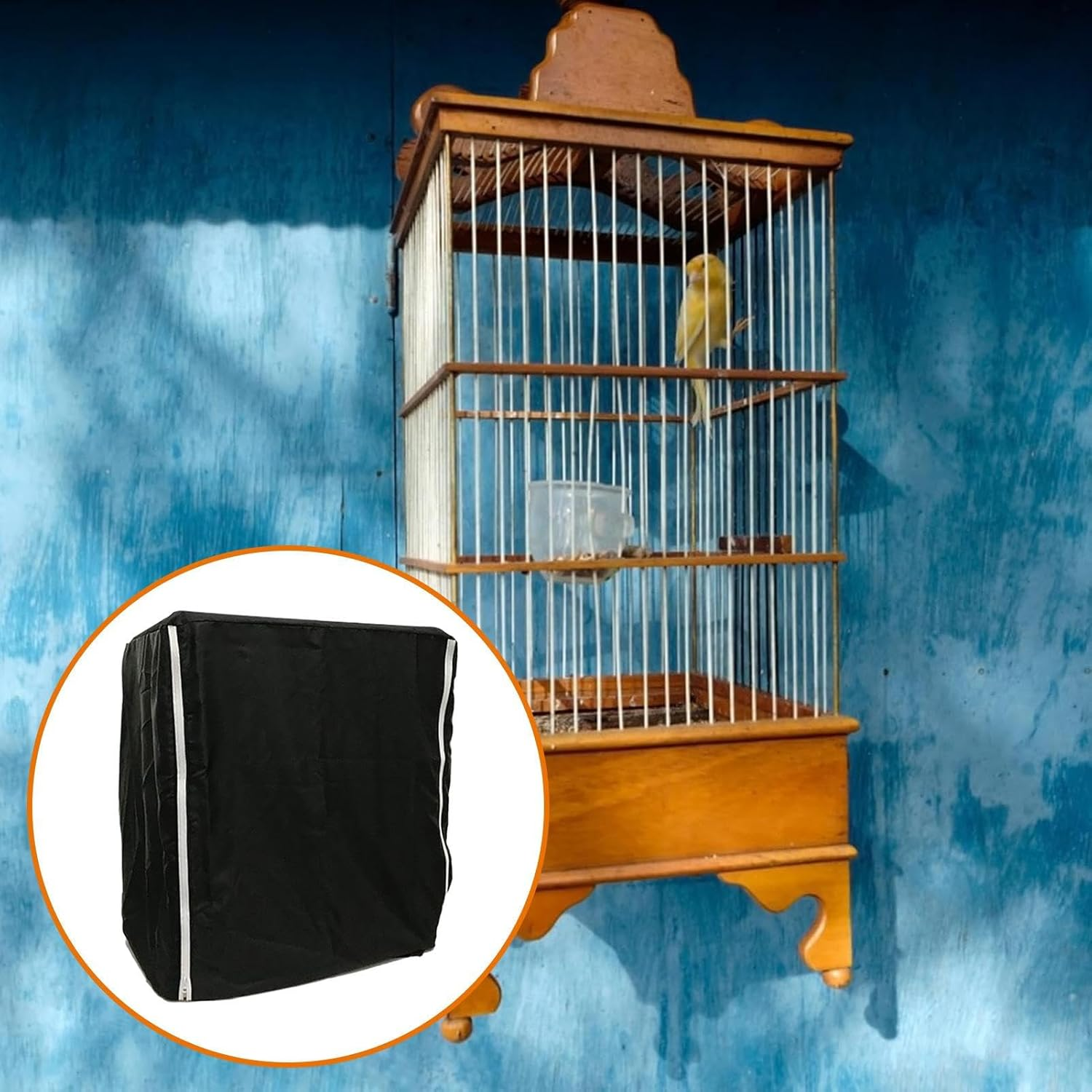 Bird Cage Cover, Windproof Light-Proof Sleep Large Blackout Cover, Pet Bird Parrot Cage Guard, for Canary Parakeet Lovebirds Budgies Finches image number 5