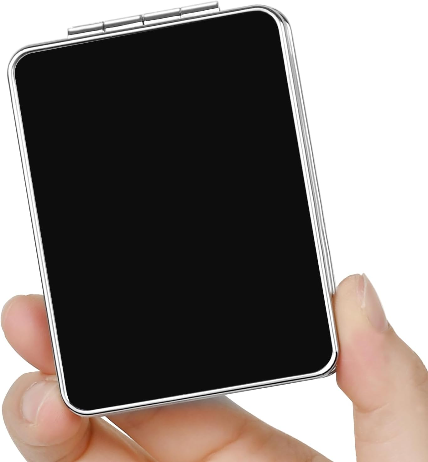 Dcdcee Pocket Mirror, Small Travel Mirror with Magnification, Portable Double-Sided Magnifying Cosmetic Mirror for Daily (Pink Marble)