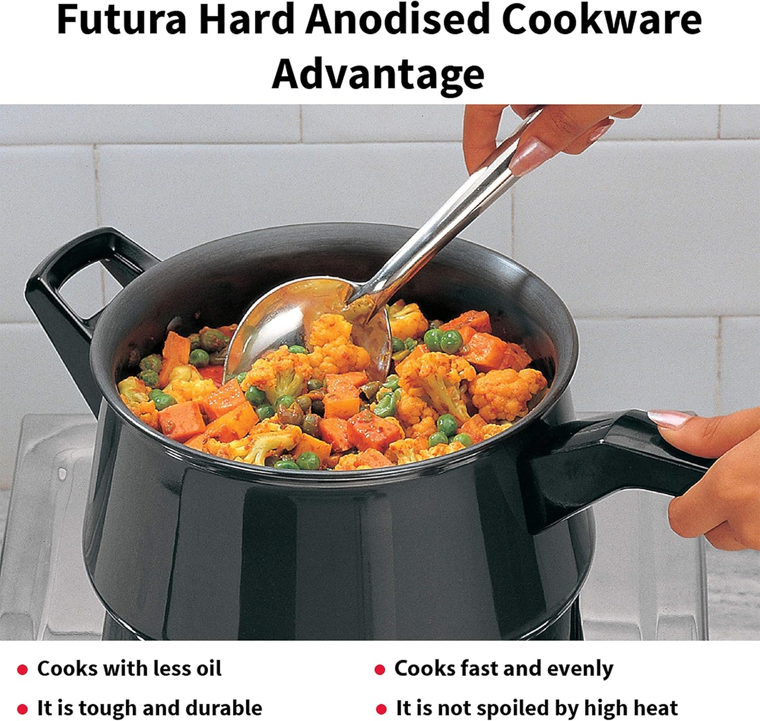 Futura Hard Anodised Handi, 3 Litres.